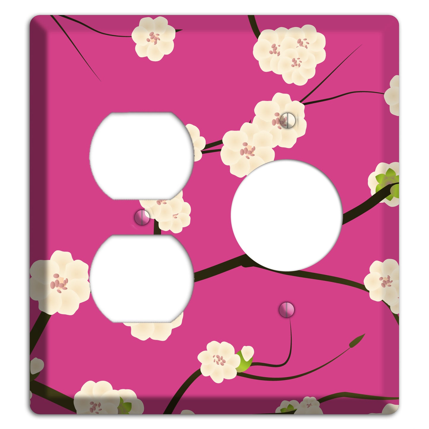 Pink Cherry Blossoms Duplex / Receptacle Wallplate
