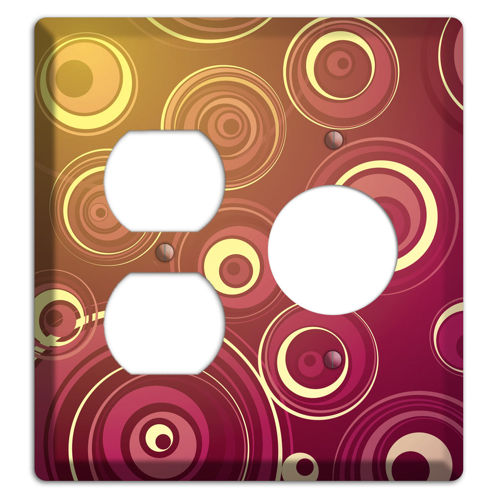 Maroon and Yellow Circles Duplex / Receptacle Wallplate