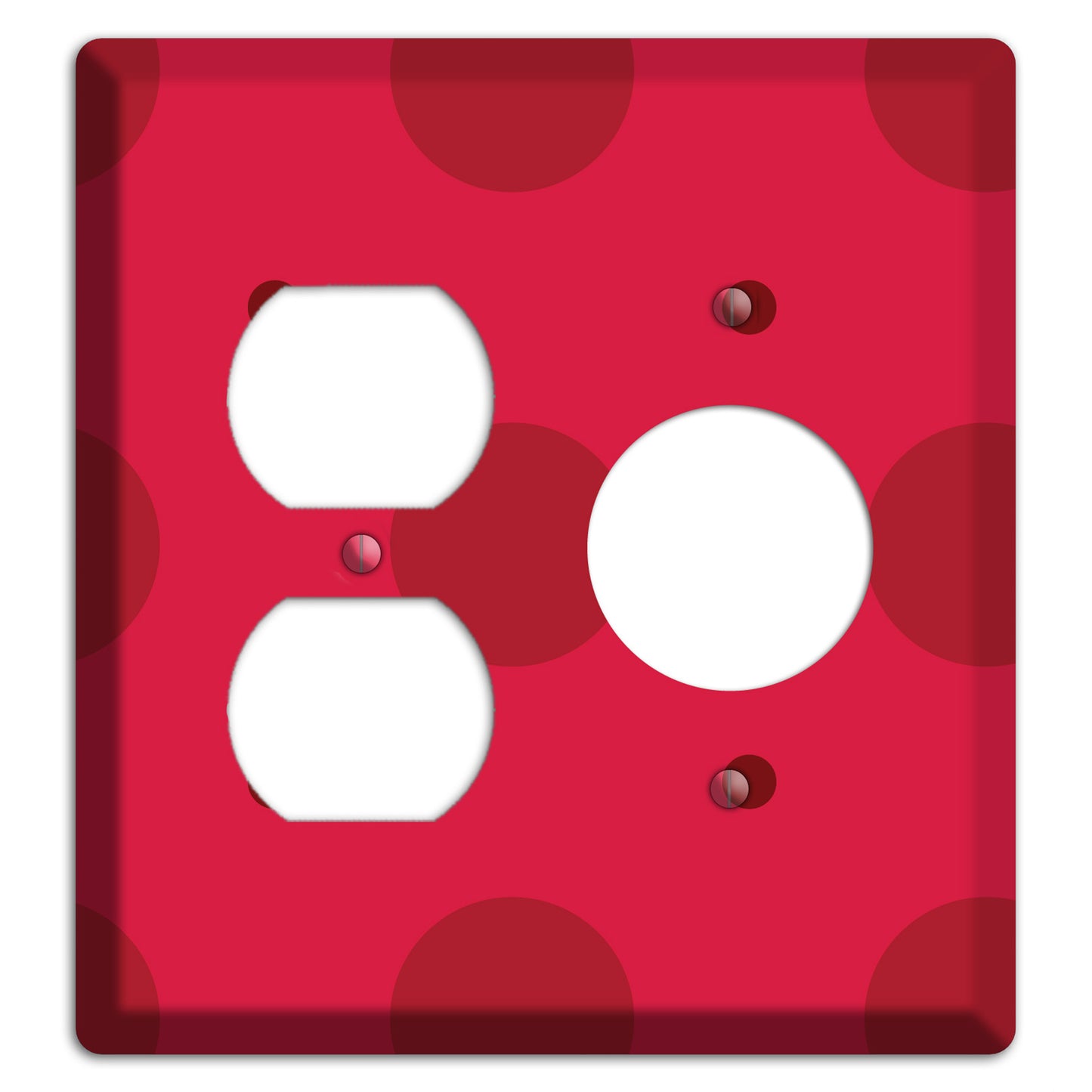 Red with Red Multi Tiled Medium Dots Duplex / Receptacle Wallplate