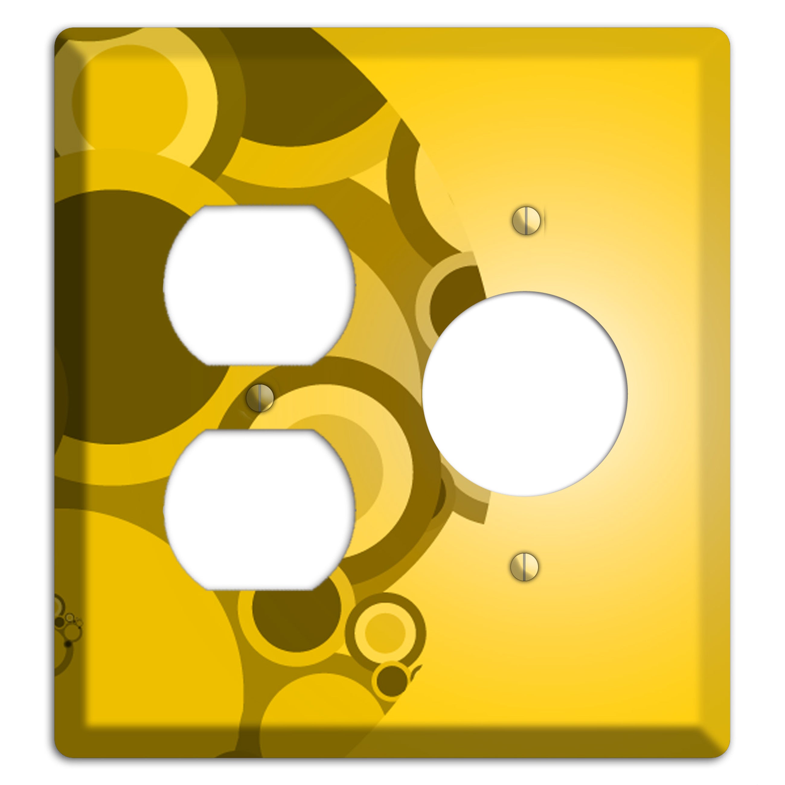 Mustard Yellow Circles Duplex / Receptacle Wallplate