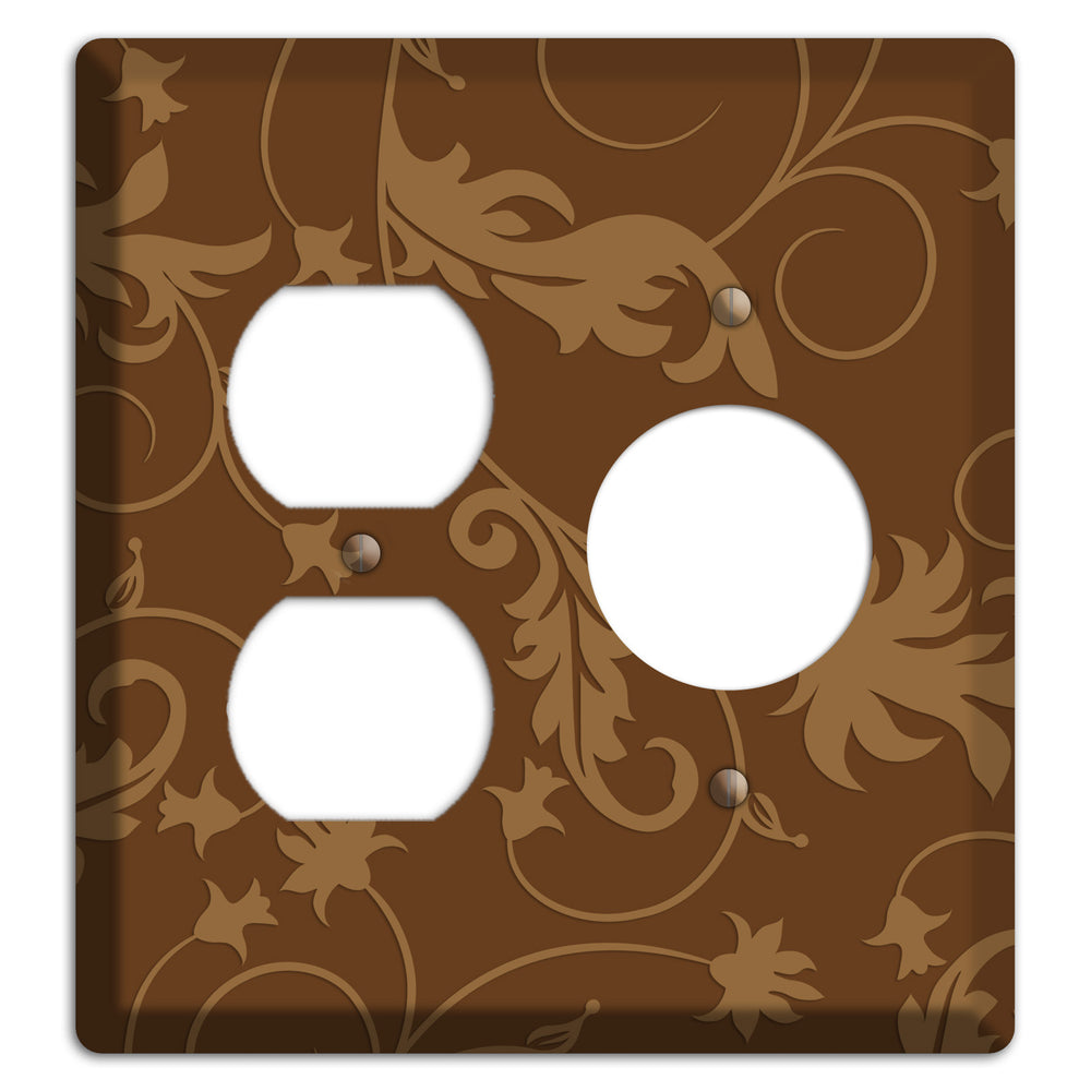 Brown Victorian Sprig Duplex / Receptacle Wallplate
