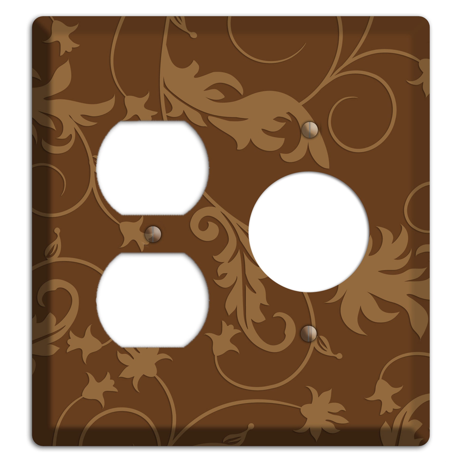 Brown Victorian Sprig Duplex / Receptacle Wallplate