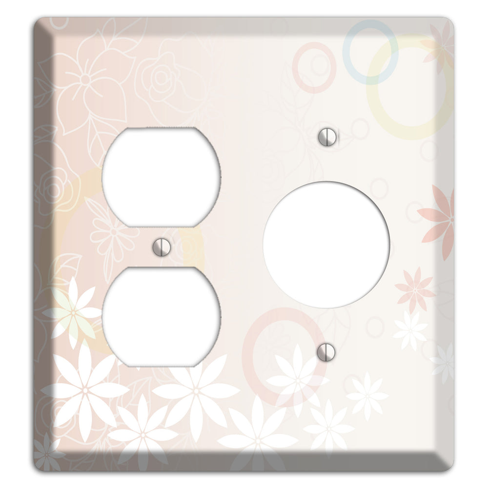 Mauve Floral Duplex / Receptacle Wallplate