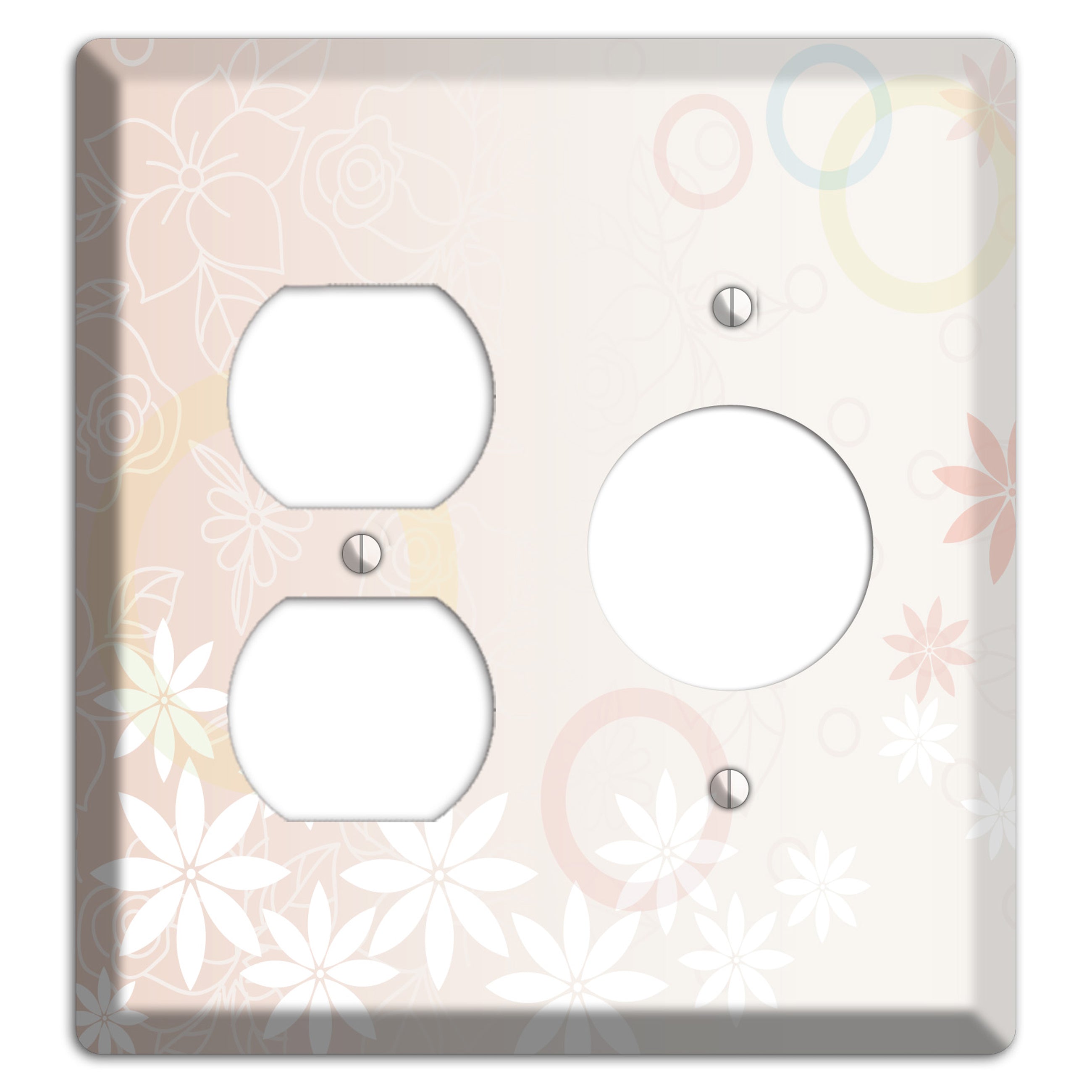 Mauve Floral Duplex / Receptacle Wallplate