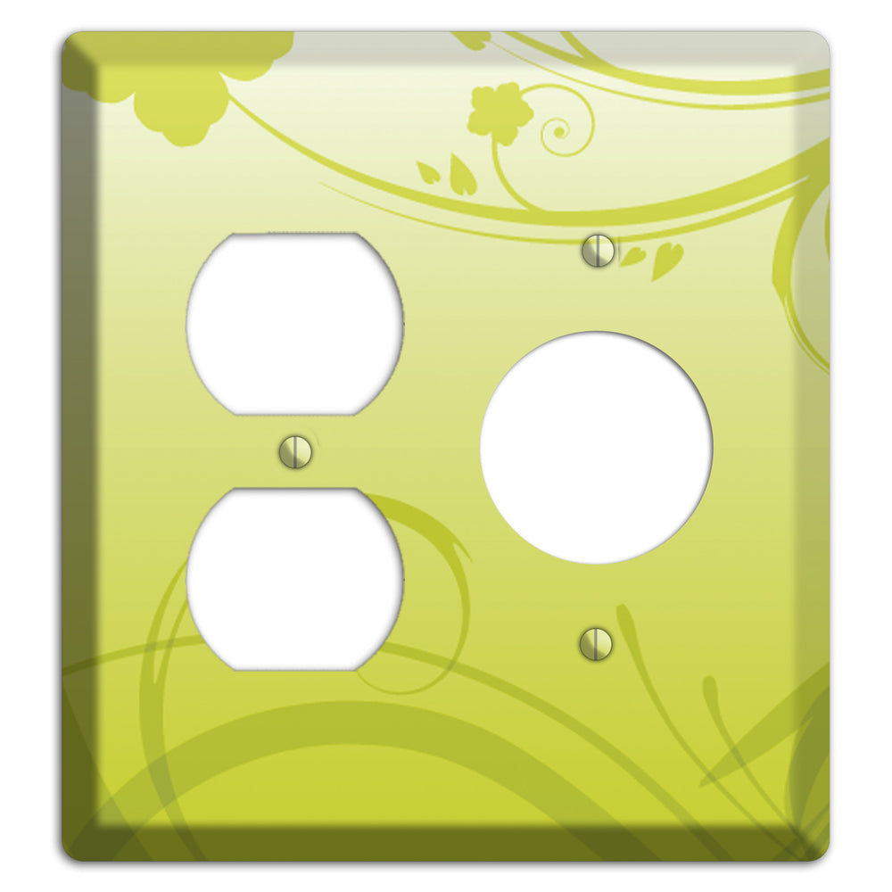 Green Swirls Duplex / Receptacle Wallplate