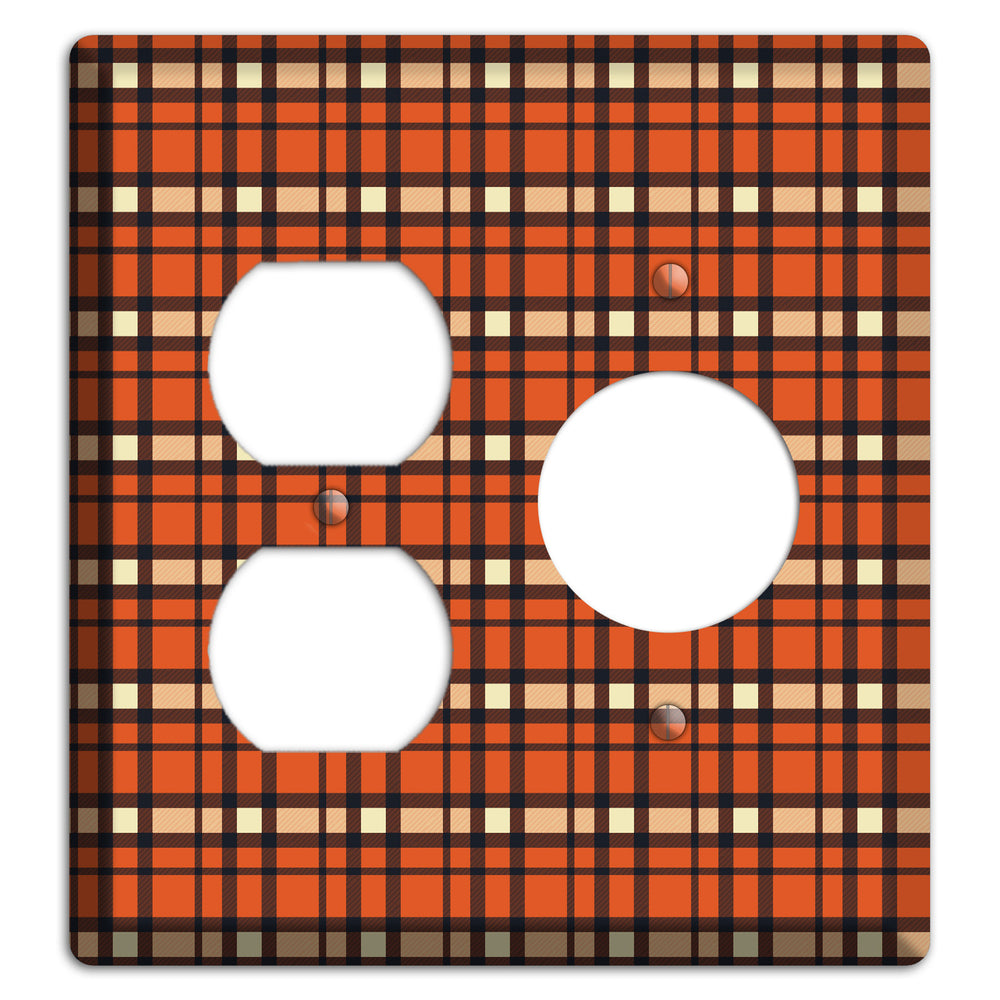 Orange Plaid Duplex / Receptacle Wallplate