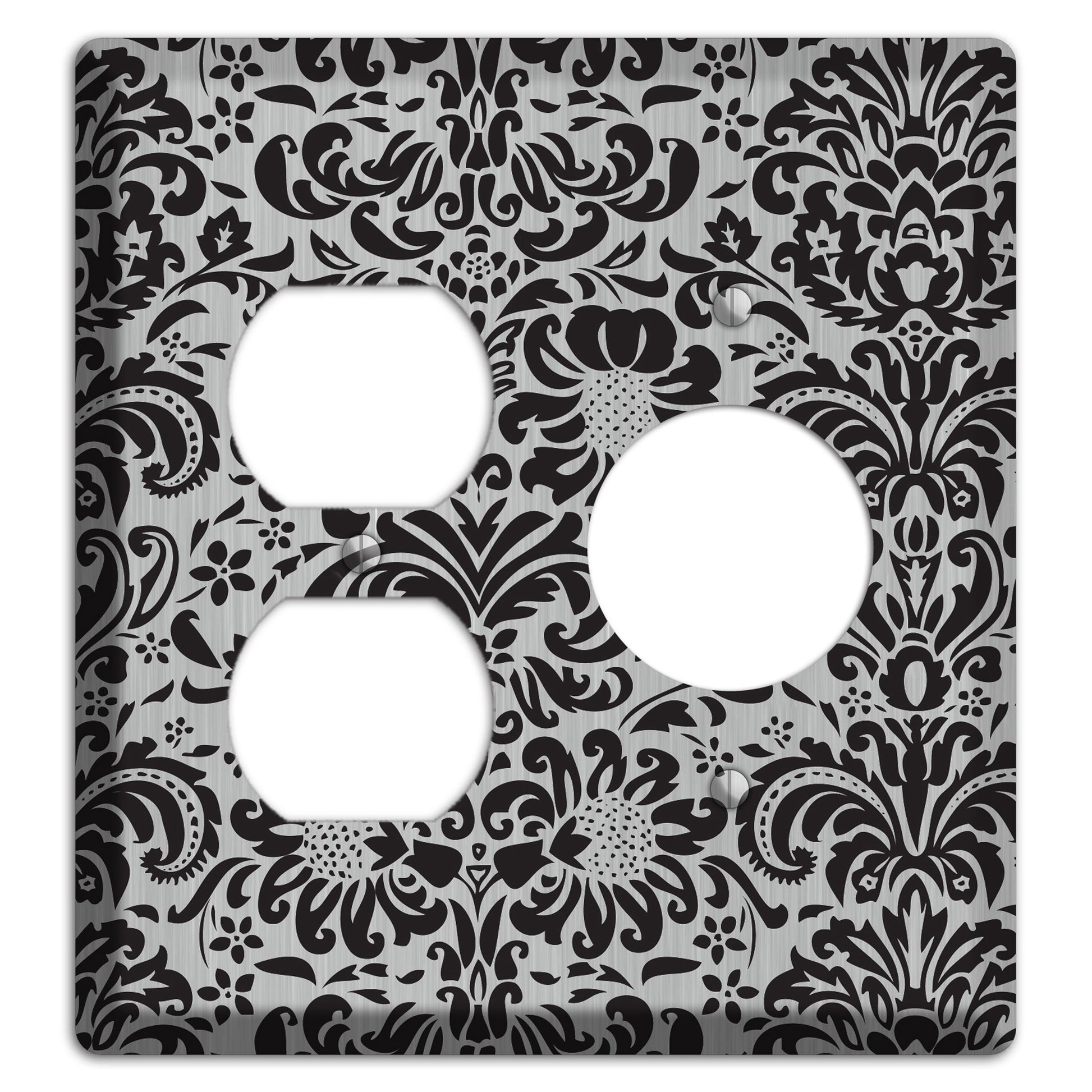 Black Toile  Stainless Duplex / Receptacle Wallplate