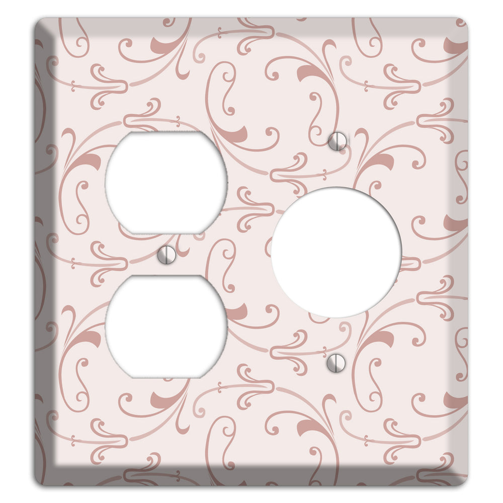 Dusty Rose Victorian Sprig Duplex / Receptacle Wallplate