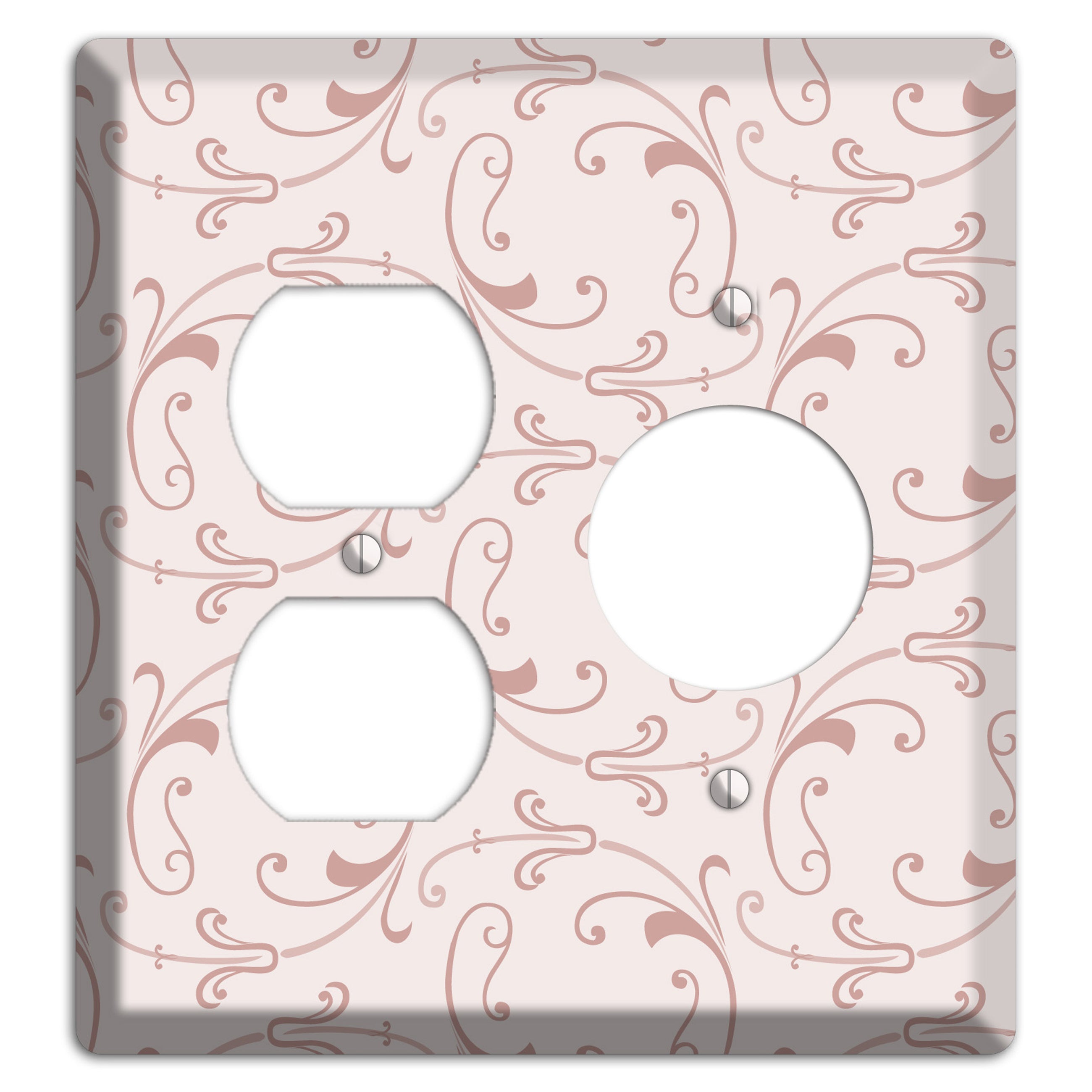 Dusty Rose Victorian Sprig Duplex / Receptacle Wallplate