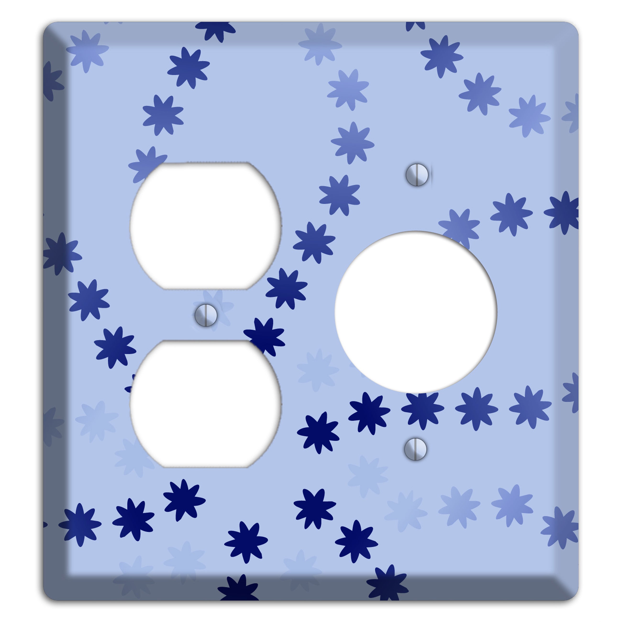 Periwinkle with Blue Constellation Duplex / Receptacle Wallplate