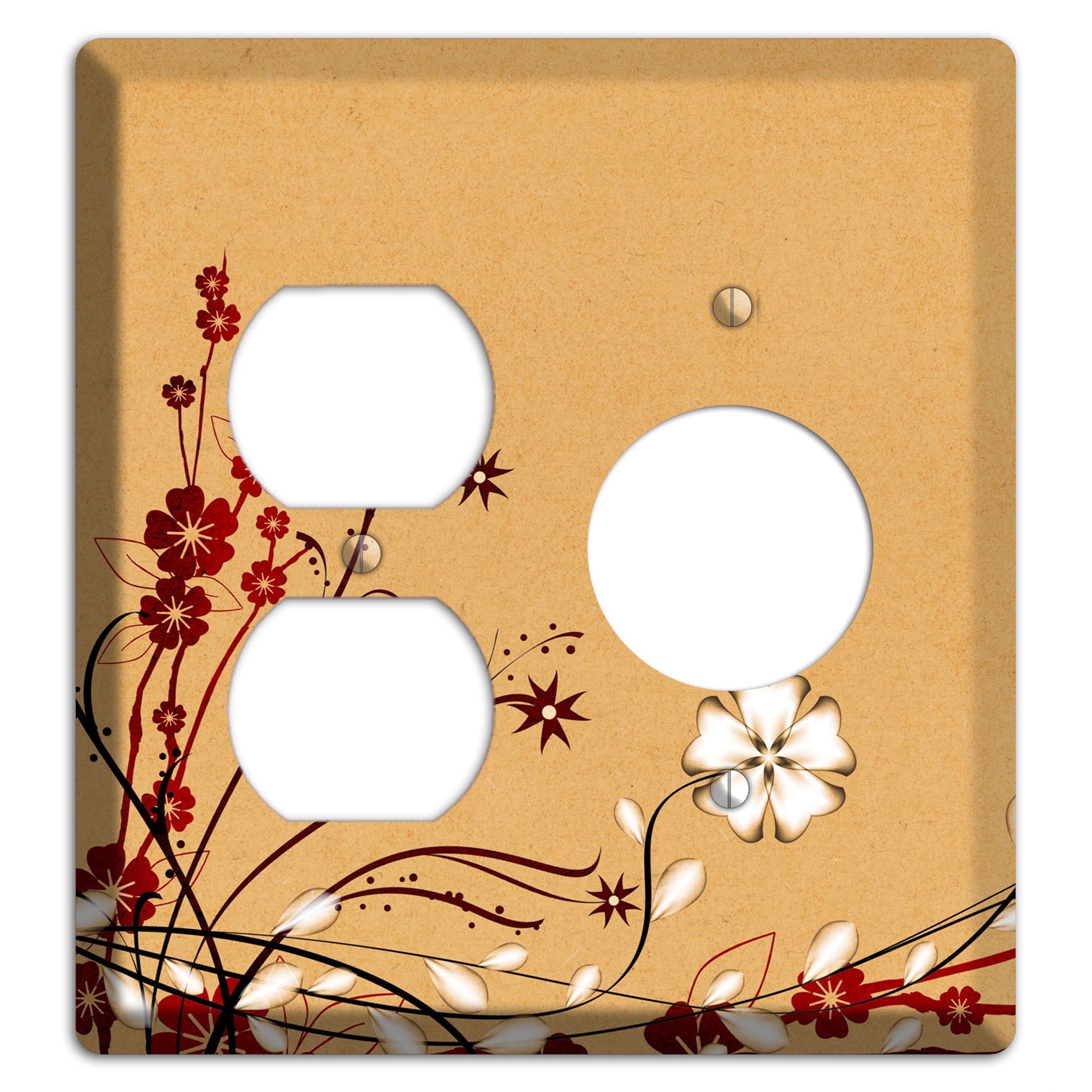 Delicate Red Flowers Duplex / Receptacle Wallplate