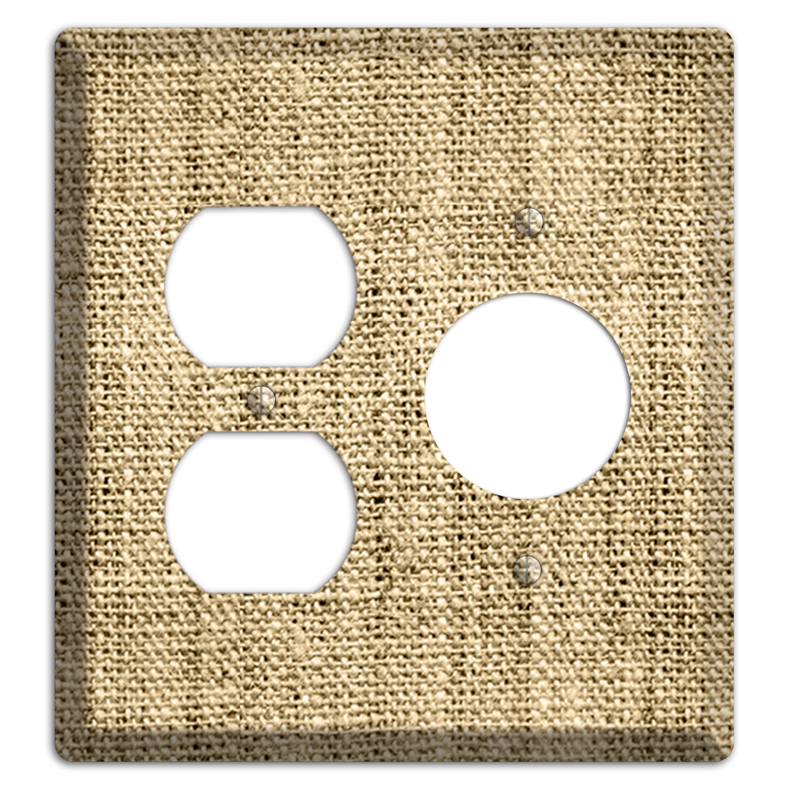 Indian Khaki Burlap Duplex / Receptacle Wallplate