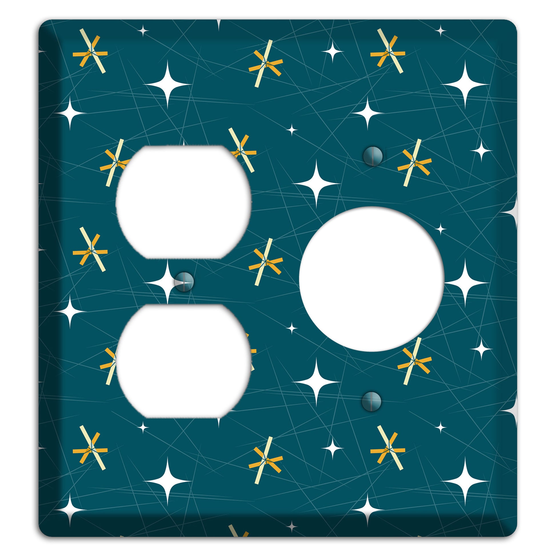 Navy Mid-Century Atomic Duplex / Receptacle Wallplate