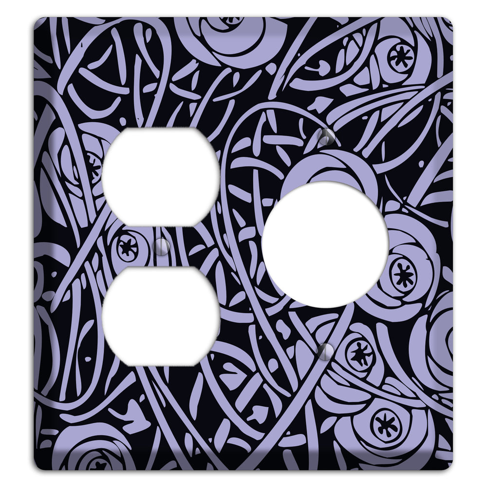 Lilac Deco Floral Duplex / Receptacle Wallplate