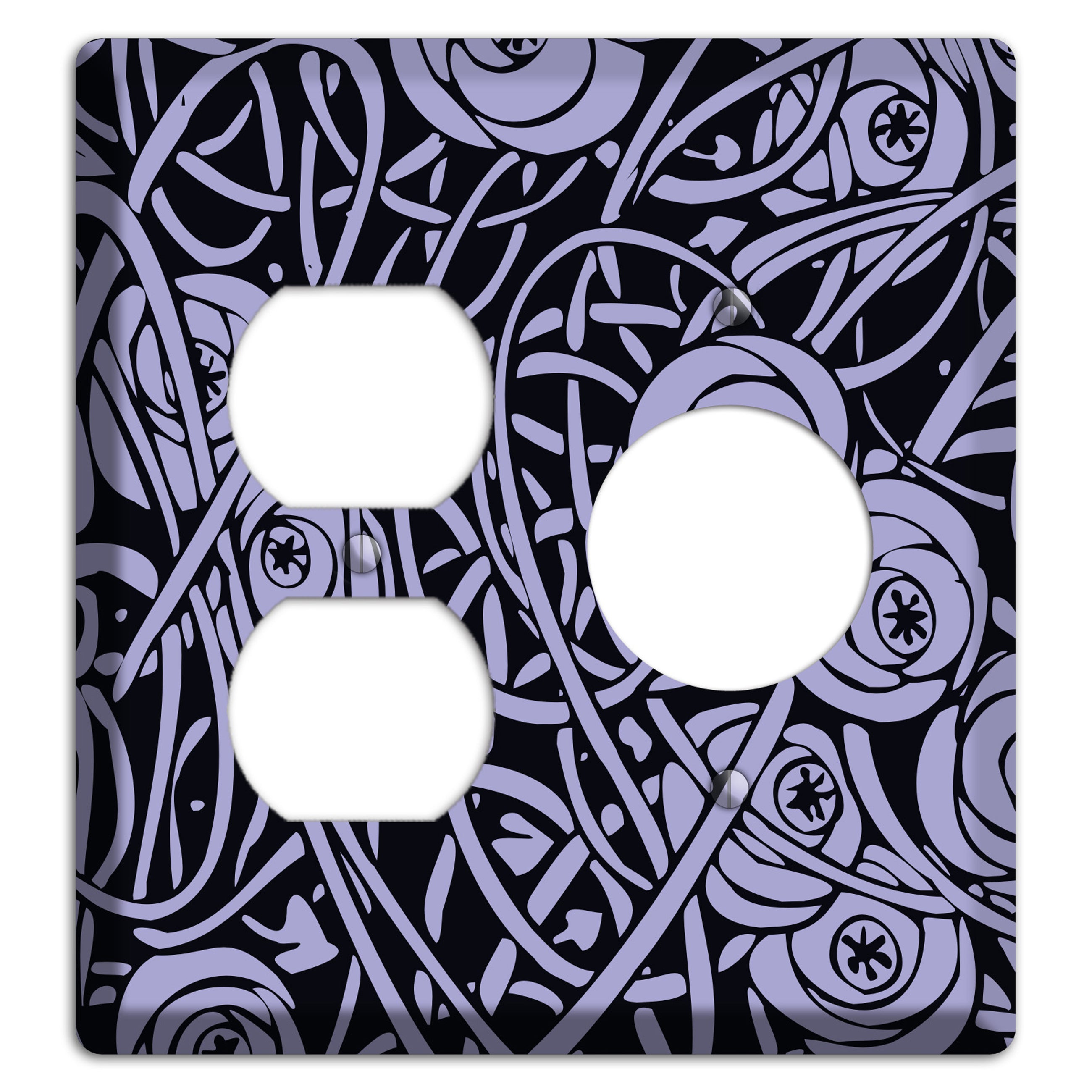 Lilac Deco Floral Duplex / Receptacle Wallplate