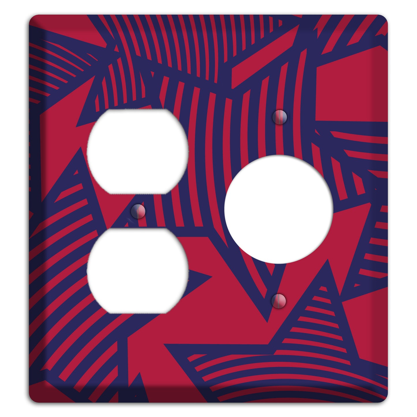 Red with Large Blue Stars Duplex / Receptacle Wallplate