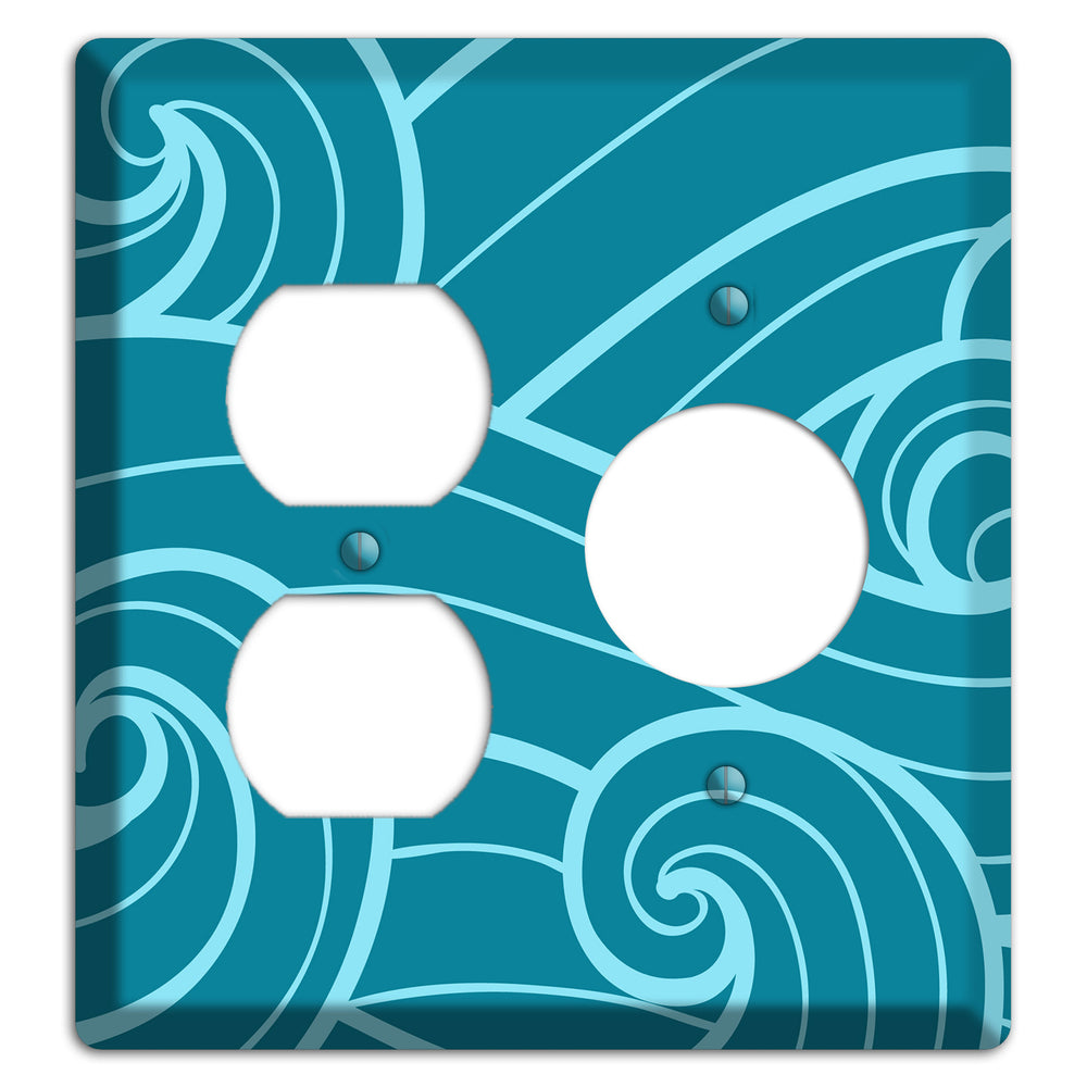 Abstract Curl Turquois Duplex / Receptacle Wallplate
