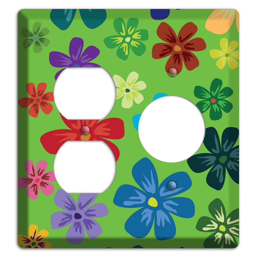 Orange Flowers Duplex / Receptacle Wallplate
