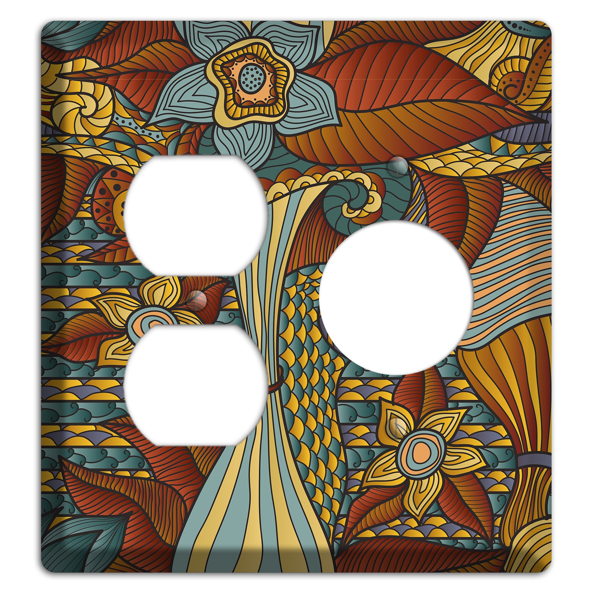 Retro Flourish 4 Duplex / Receptacle Wallplate