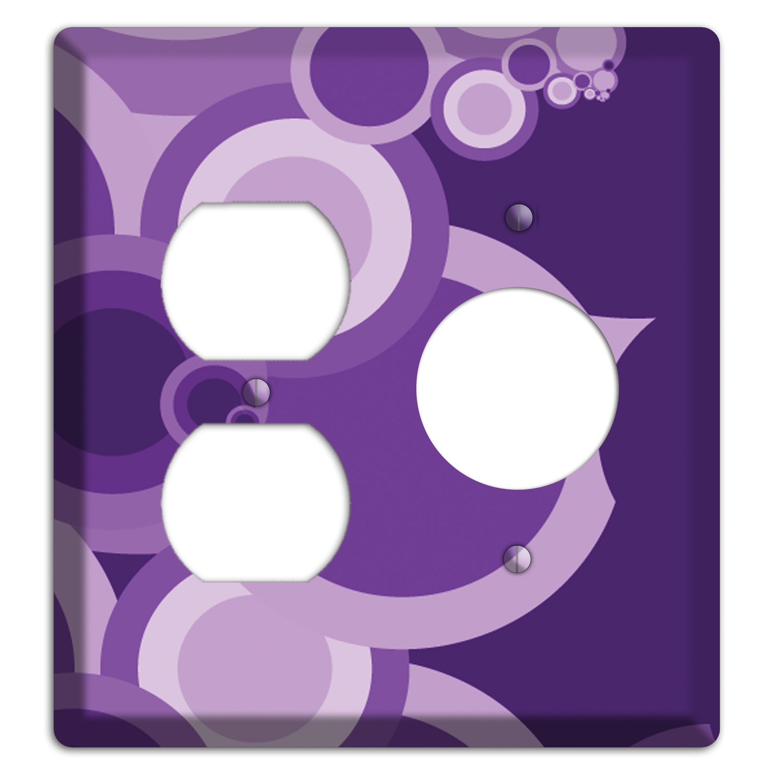 Purple Circles Duplex / Receptacle Wallplate