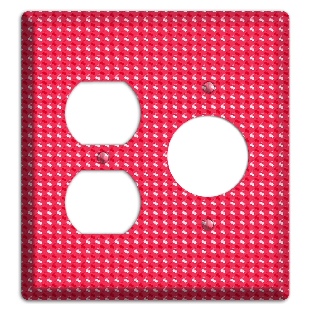 Red with White Motif Duplex / Receptacle Wallplate