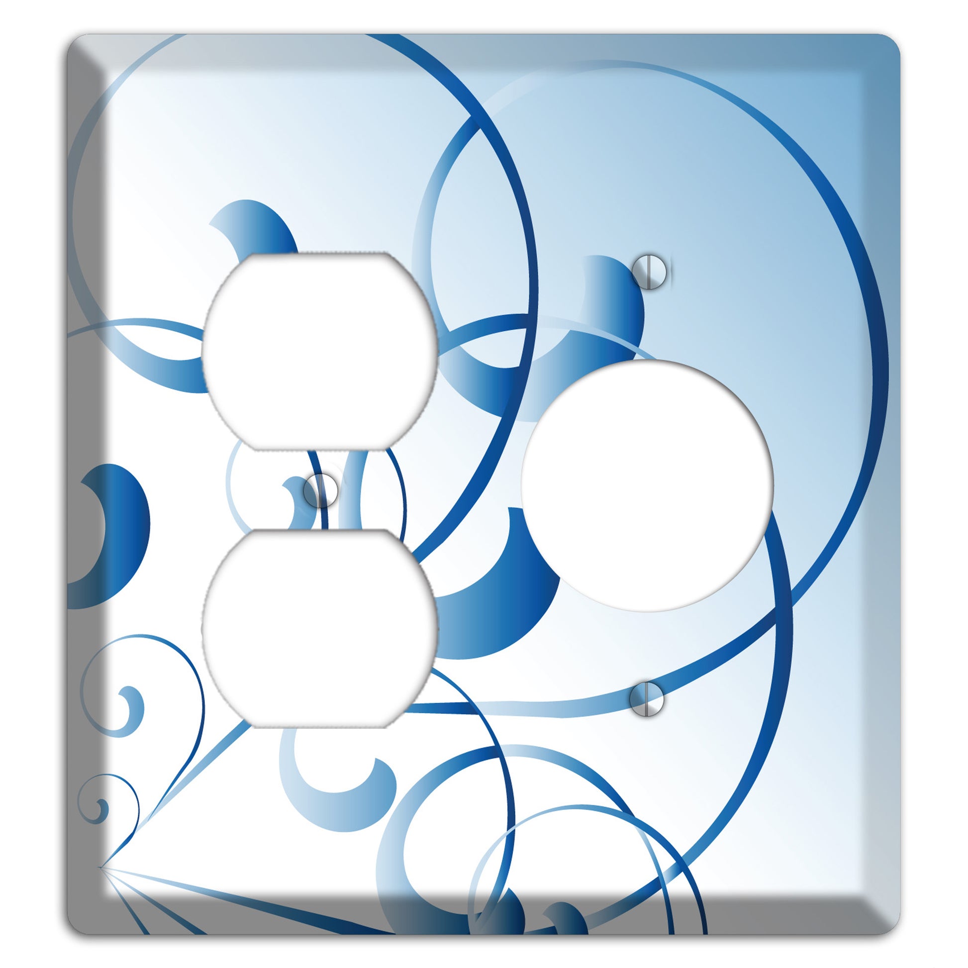 Blue Swoop Duplex / Receptacle Wallplate