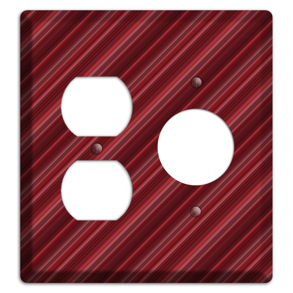 Burgundy Multi Angled Stripes Duplex / Receptacle Wallplate