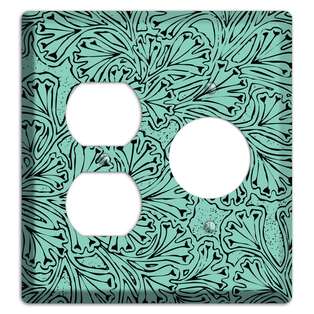 Deco Olive Interlocking Floral Duplex / Receptacle Wallplate