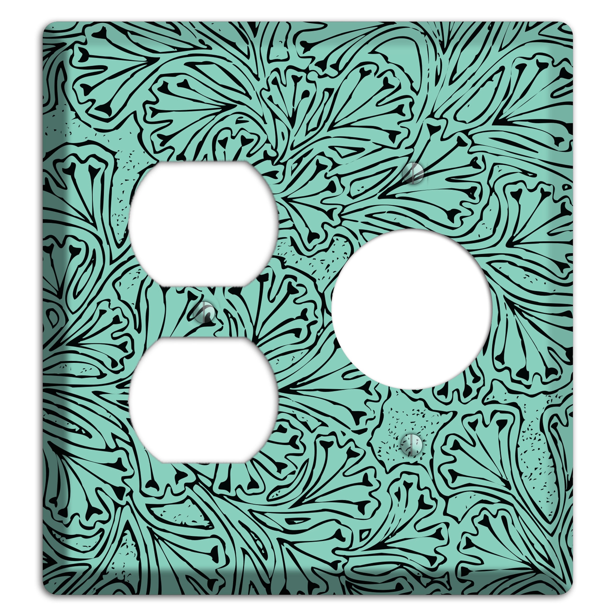 Deco Olive Interlocking Floral Duplex / Receptacle Wallplate