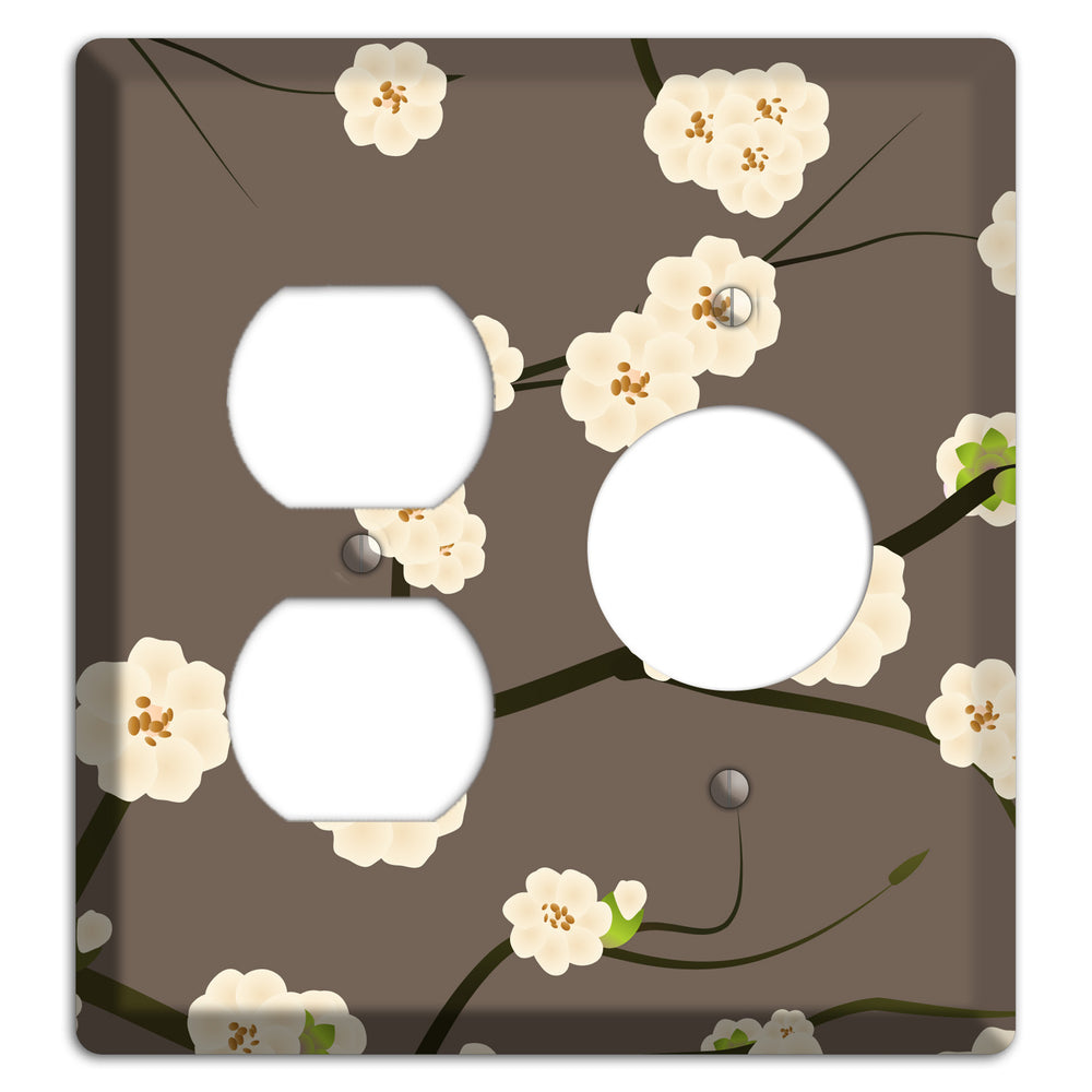 Yellow and Brown Cherry Blossoms Duplex / Receptacle Wallplate
