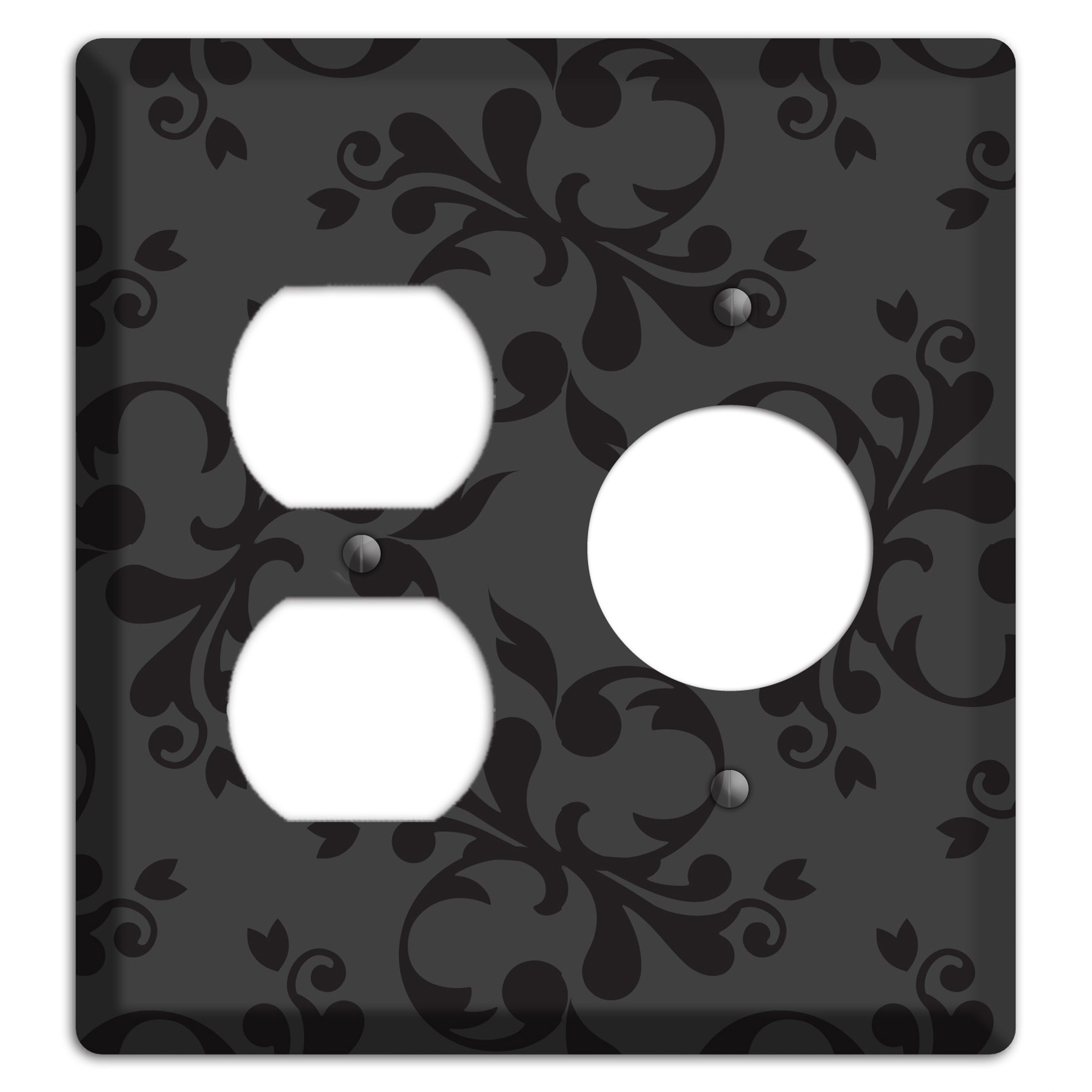 Grey Victorian Toile Duplex / Receptacle Wallplate