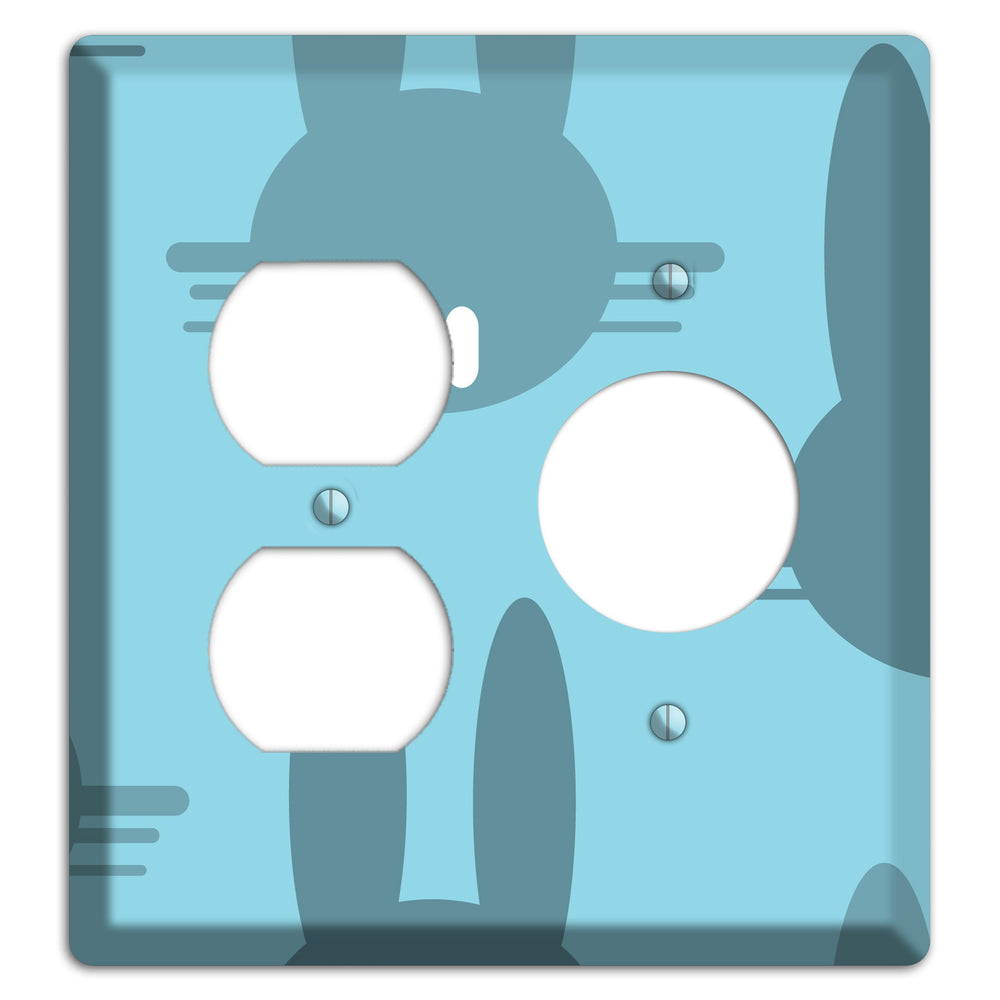 Blue Bunny Duplex / Receptacle Wallplate