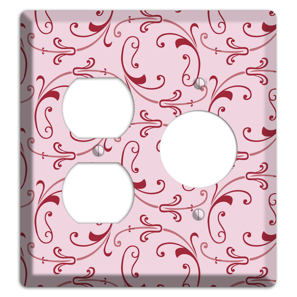 Pink Victorian Sprig Duplex / Receptacle Wallplate