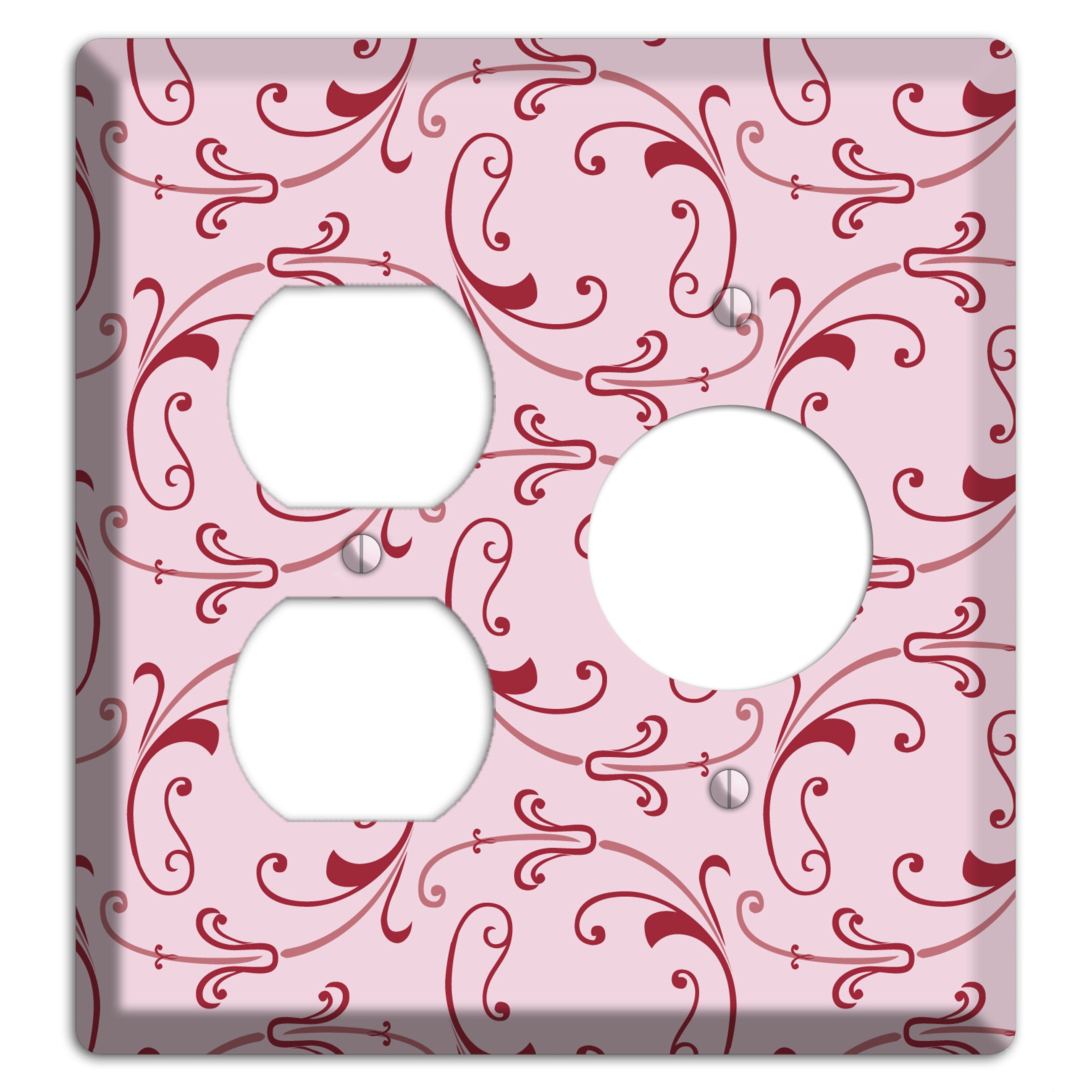 Pink Victorian Sprig Duplex / Receptacle Wallplate