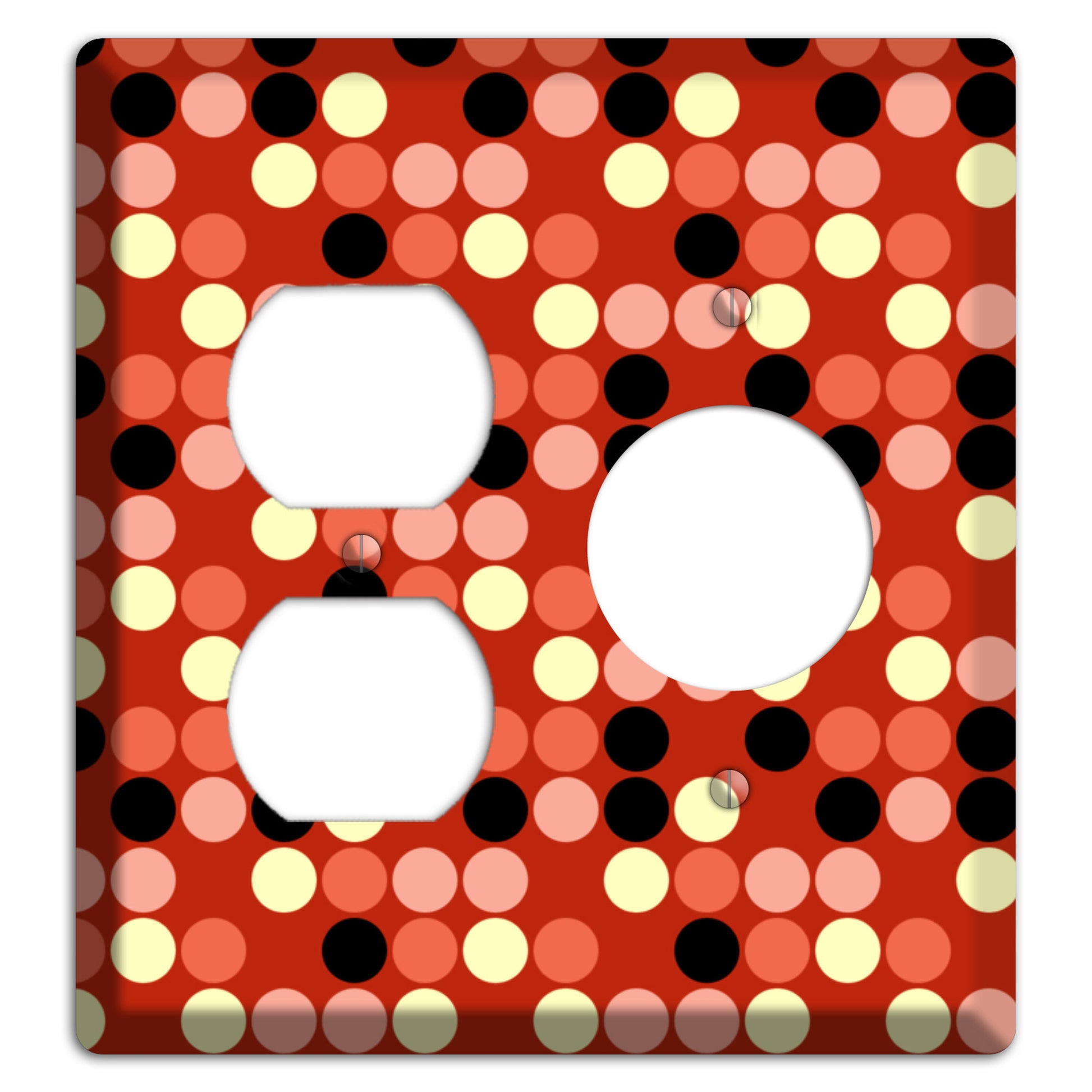 Multi Color Red Dots Duplex / Receptacle Wallplate