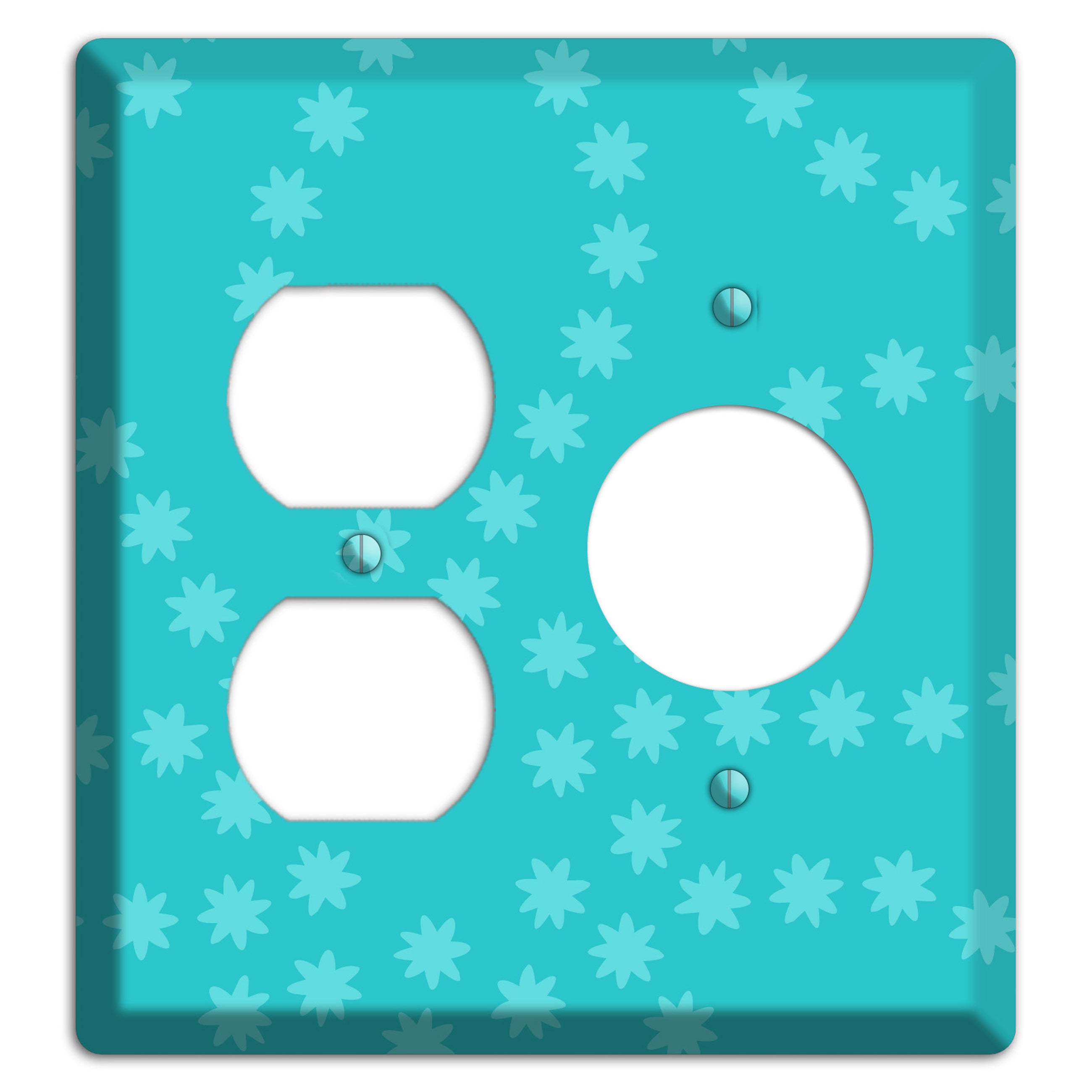 Multi Turquoise Constellation Duplex / Receptacle Wallplate