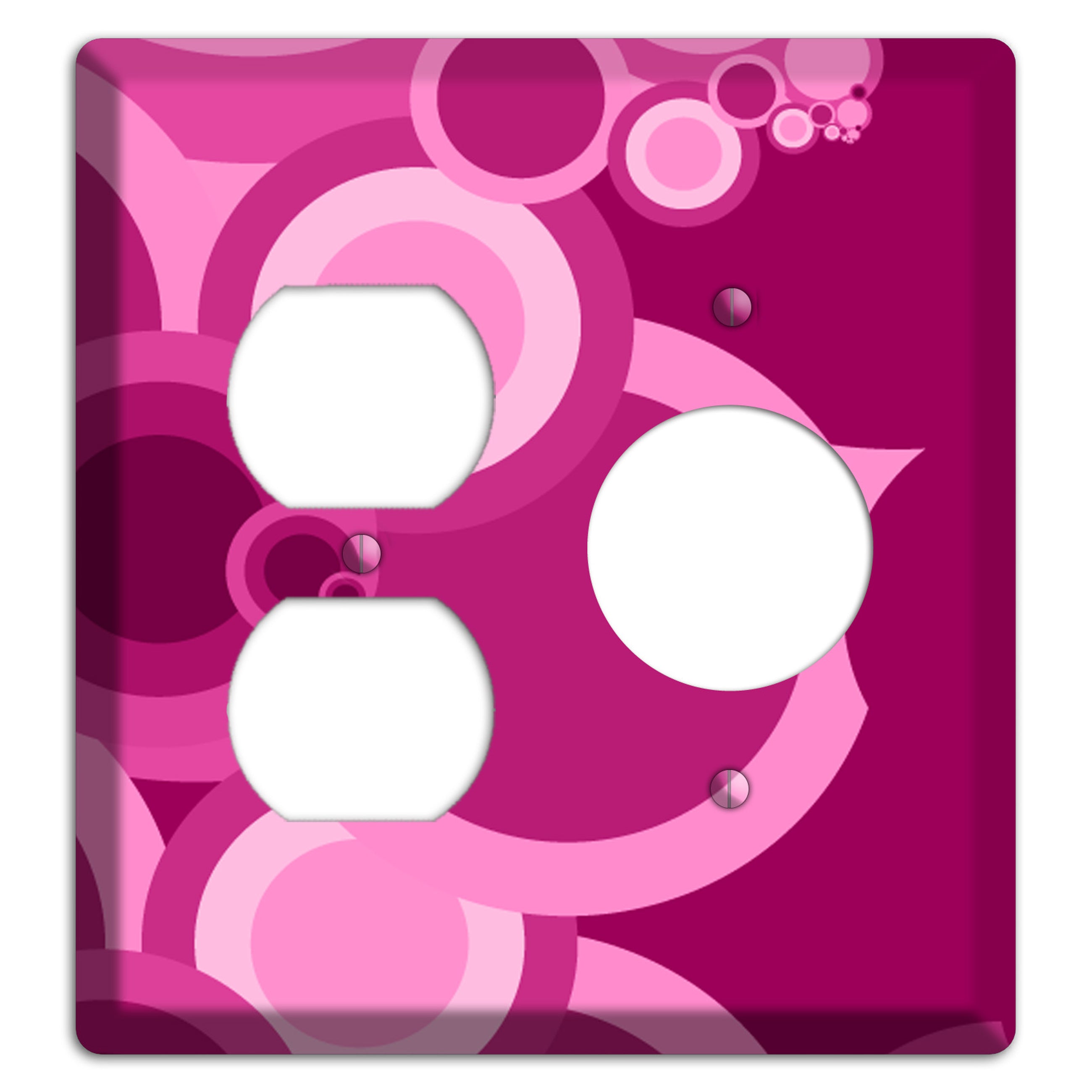 Pink and Fuschia Circles Duplex / Receptacle Wallplate