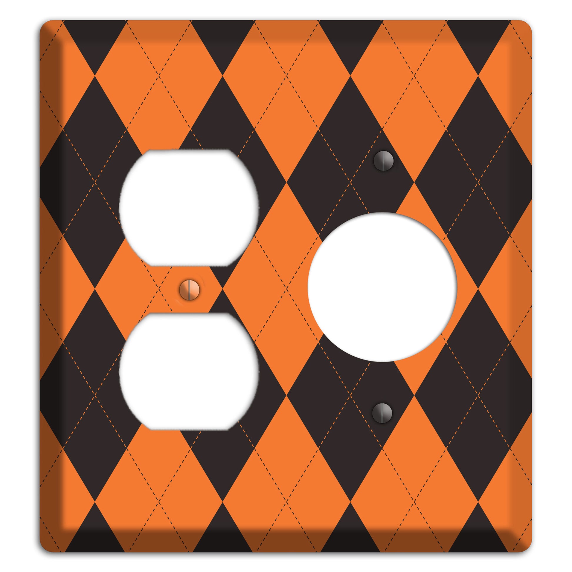 Orange Argyle Duplex / Receptacle Wallplate
