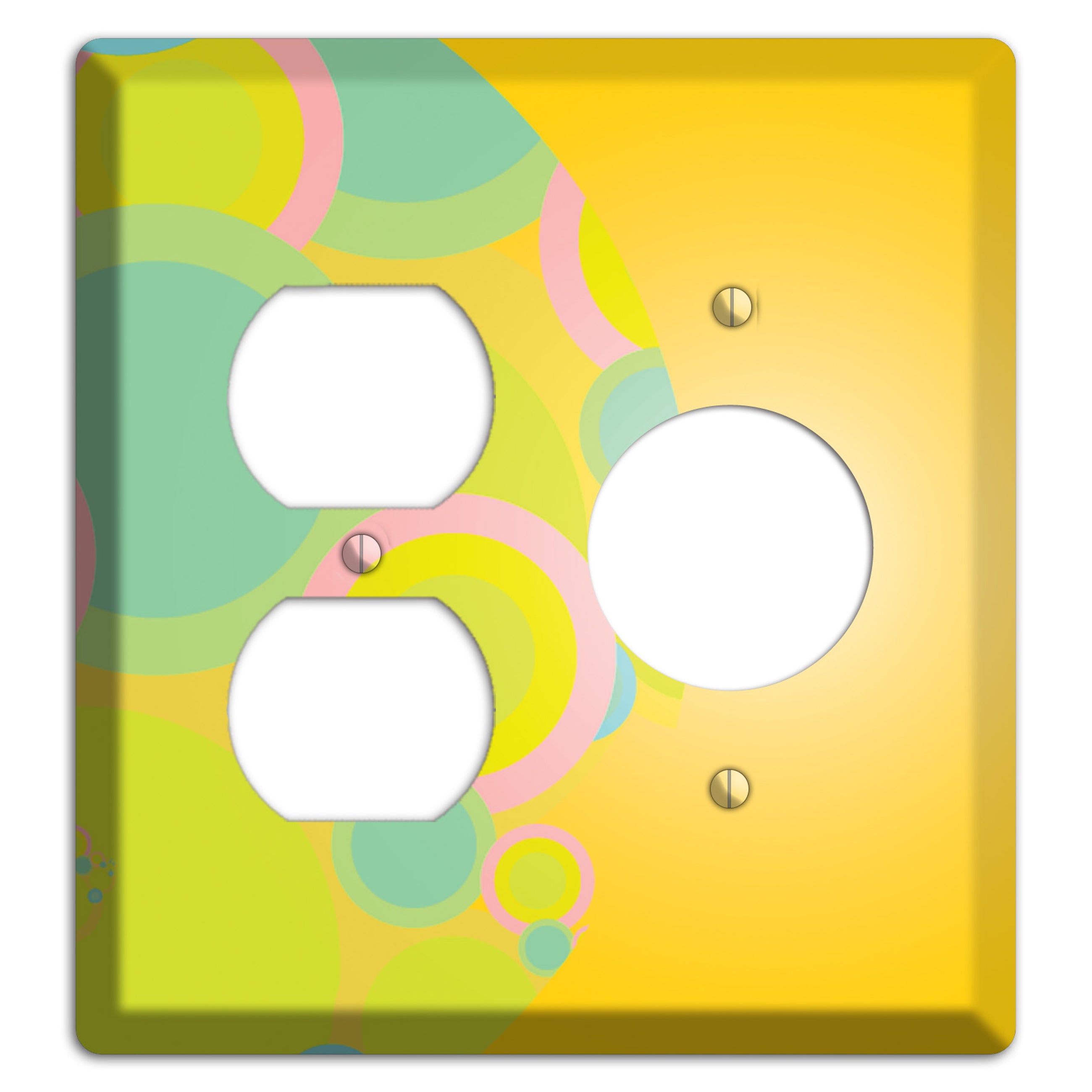 Yellow Circles Duplex / Receptacle Wallplate