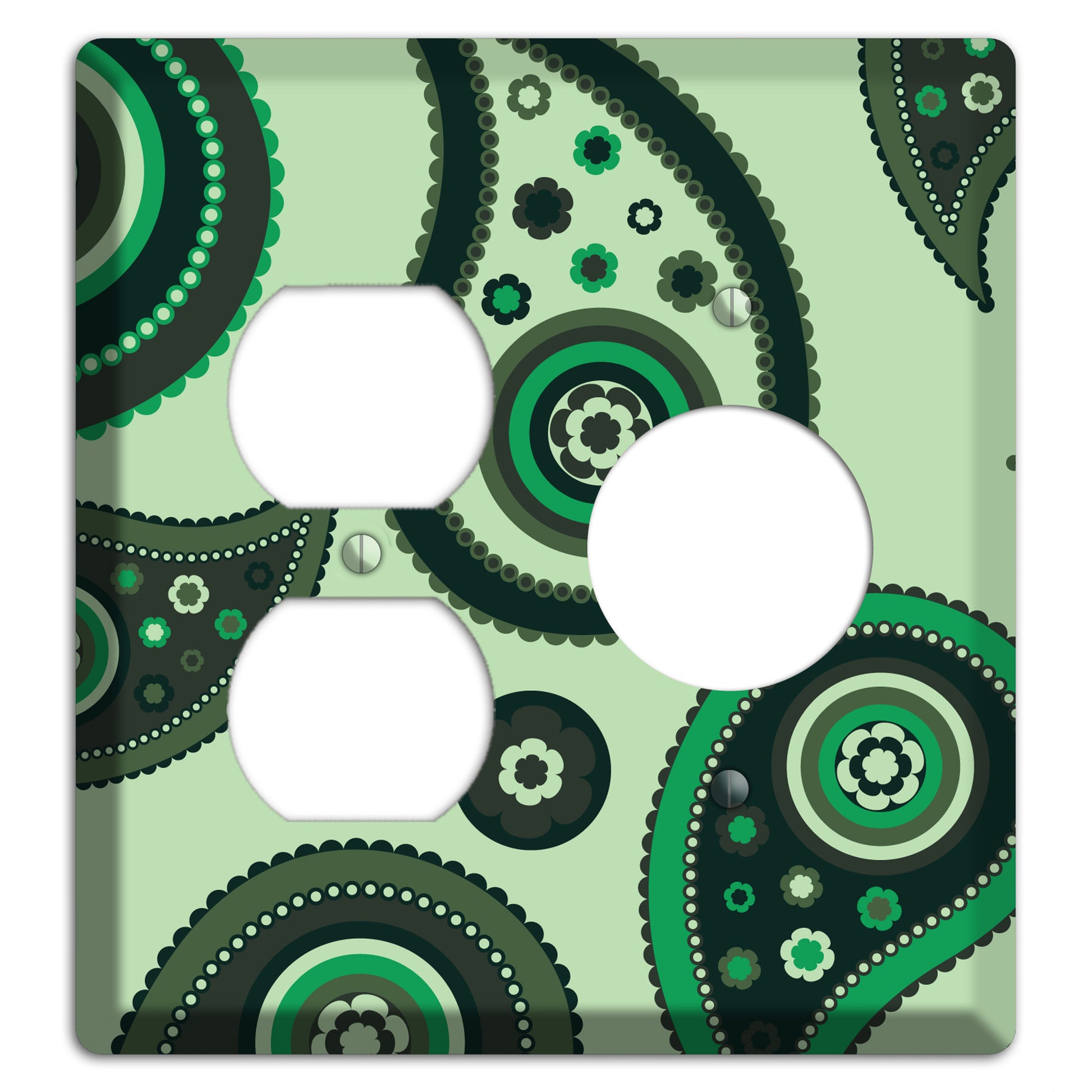 Green Paisley Duplex / Receptacle Wallplate
