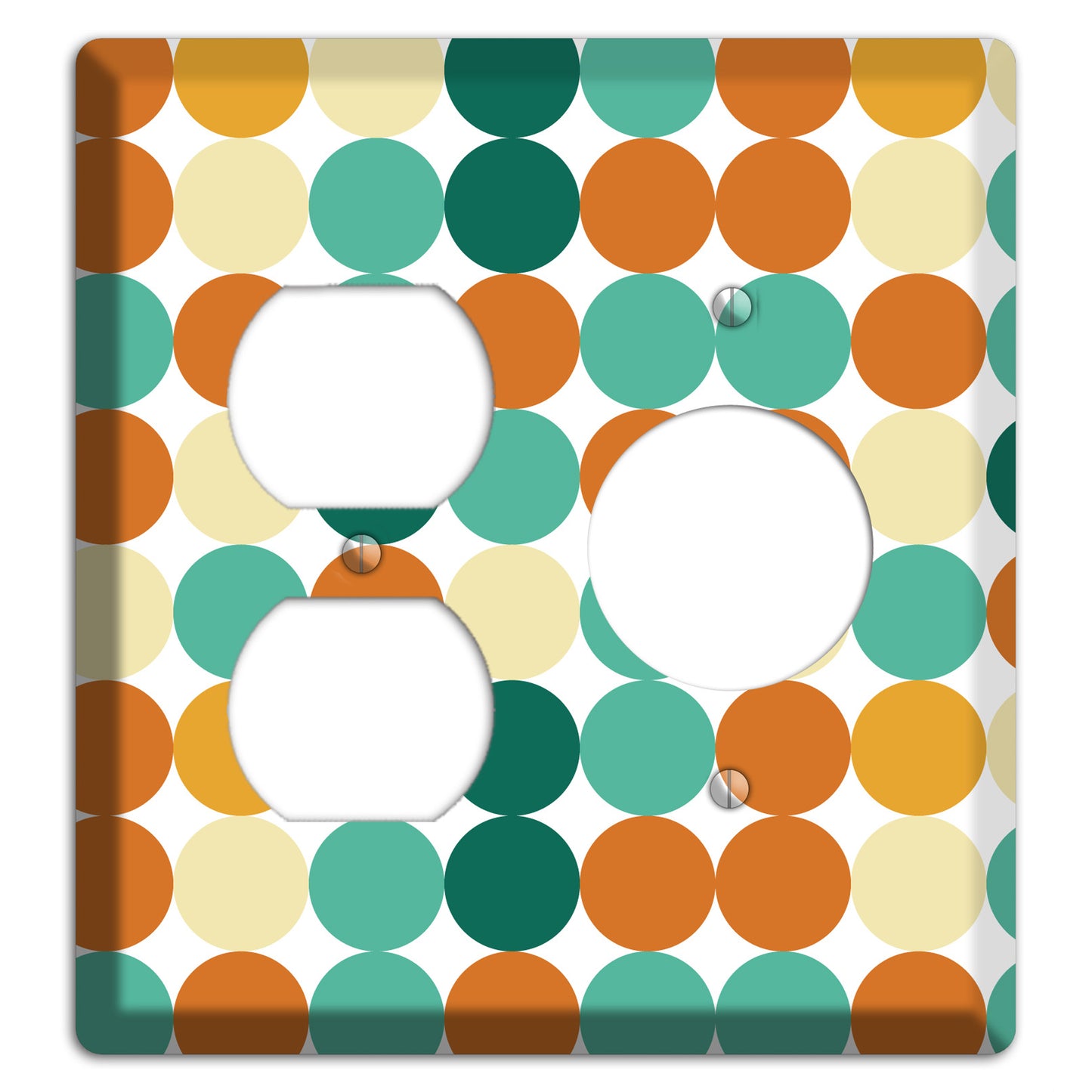 Multi Umber Jade Tiled Dots Duplex / Receptacle Wallplate