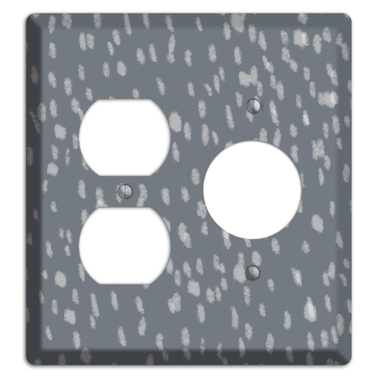 Gray and White Speckle Duplex / Receptacle Wallplate