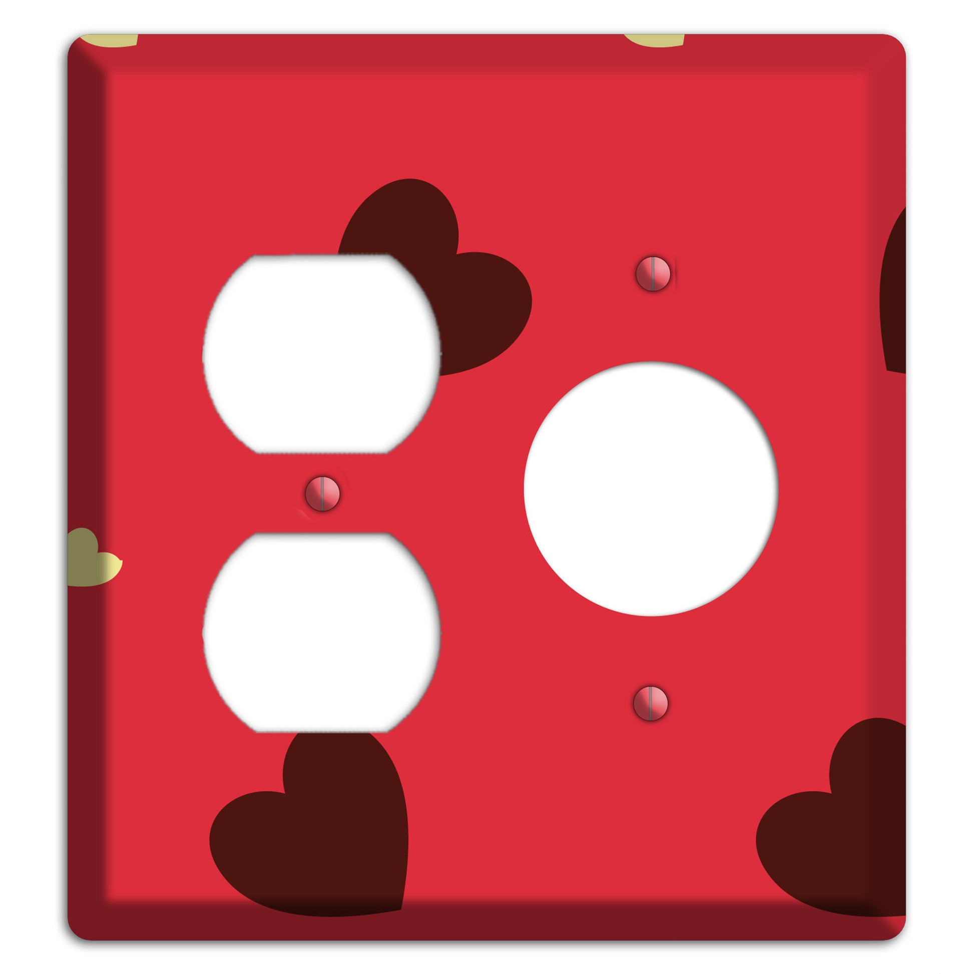 Red with Hearts Duplex / Receptacle Wallplate
