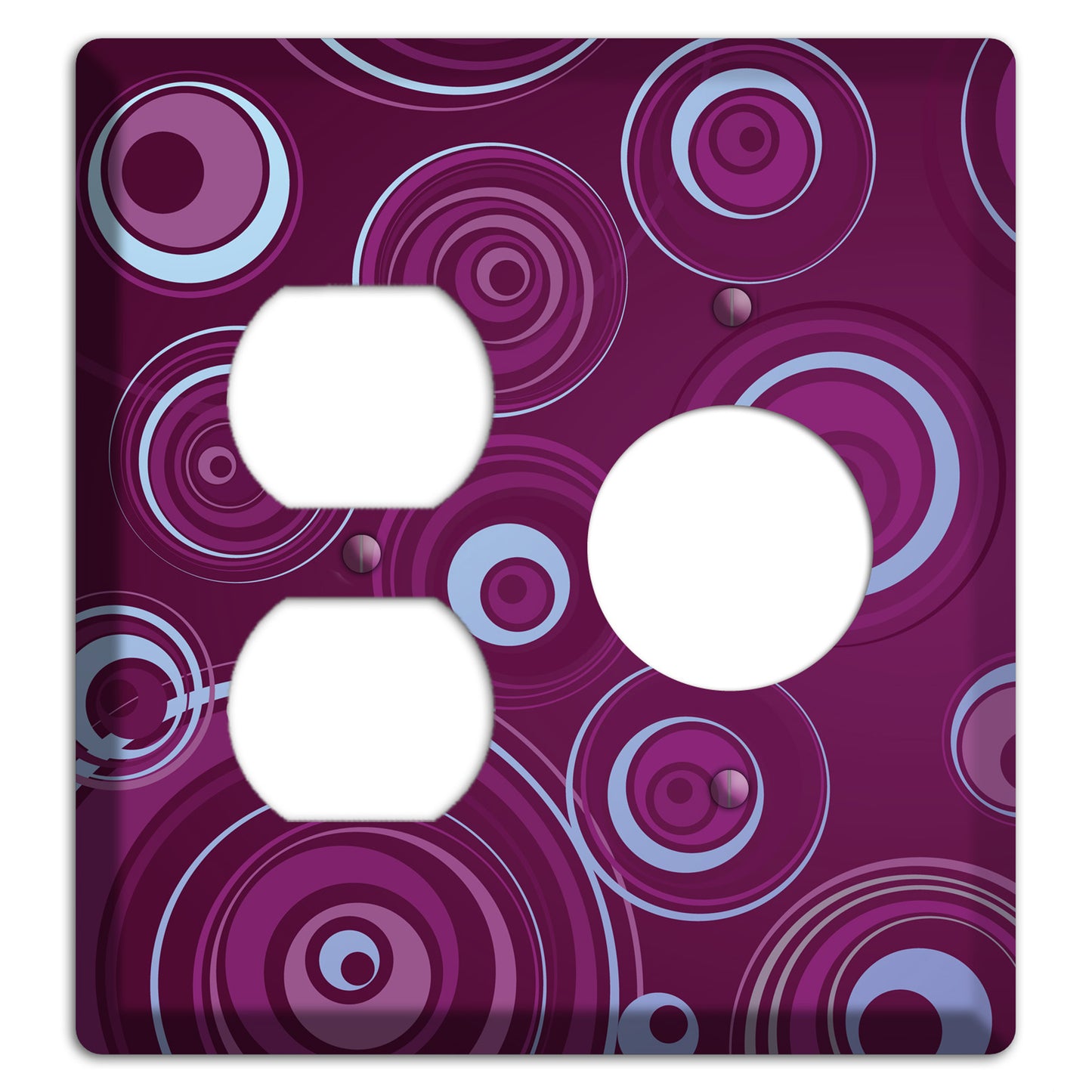 Purple Circles 3 Duplex / Receptacle Wallplate