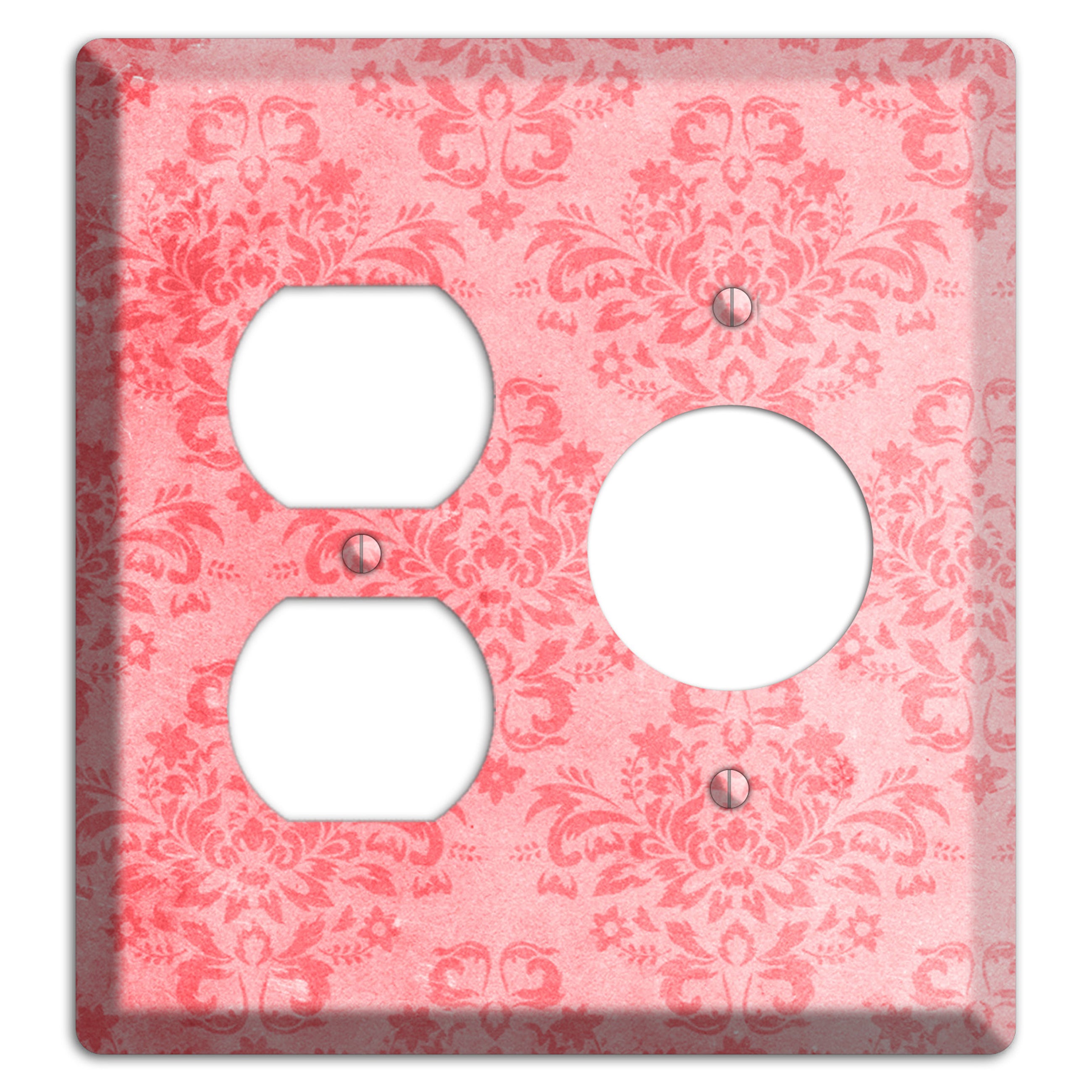 Rose Bud Soft Coral Duplex / Receptacle Wallplate