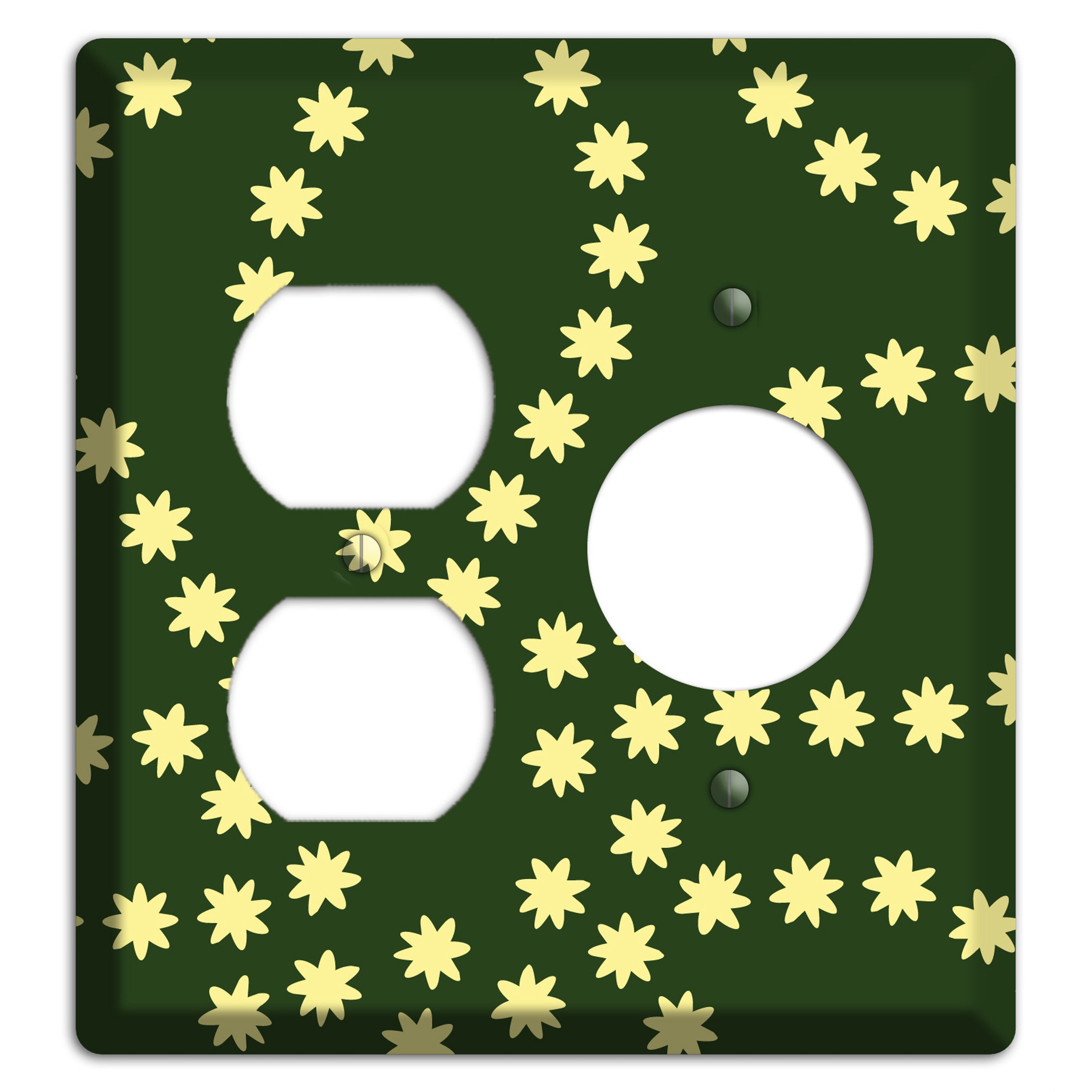 Green with Yellow Constellation Duplex / Receptacle Wallplate
