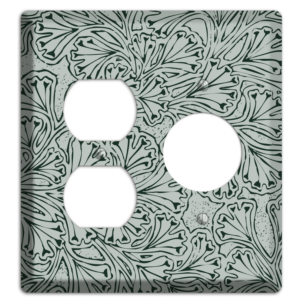 Deco Grey Interlocking Floral Duplex / Receptacle Wallplate