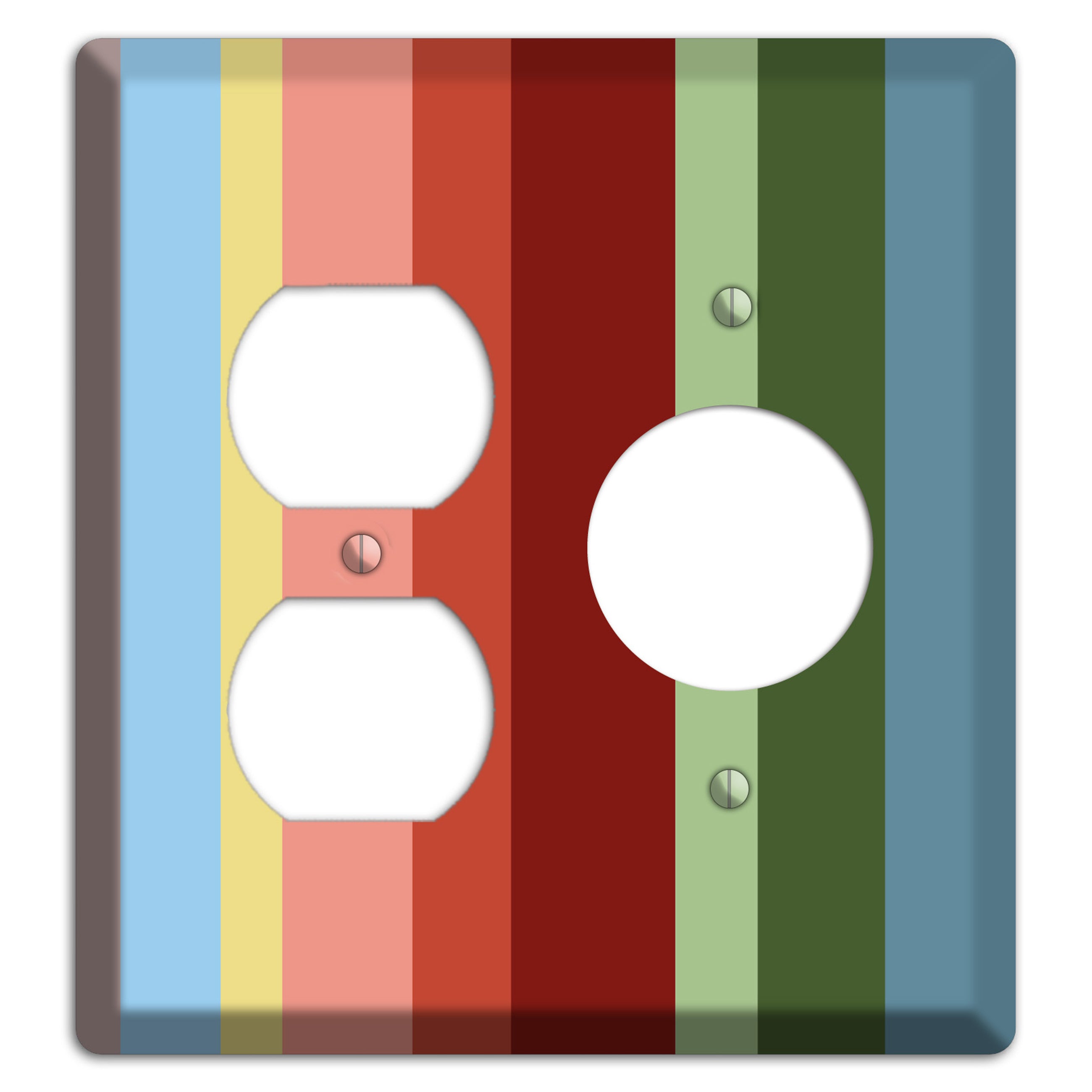 Multi Pastel Vertical Stripe Duplex / Receptacle Wallplate
