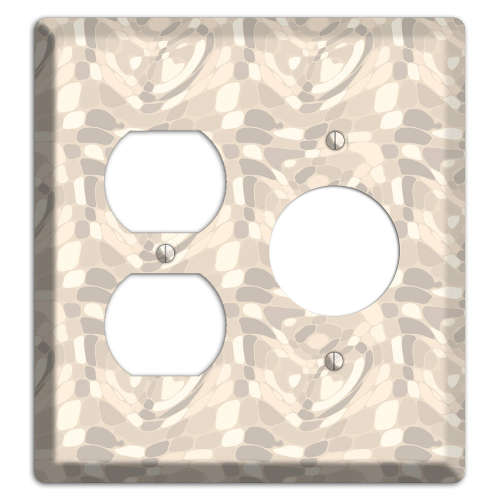 Beige Large Abstract Duplex / Receptacle Wallplate