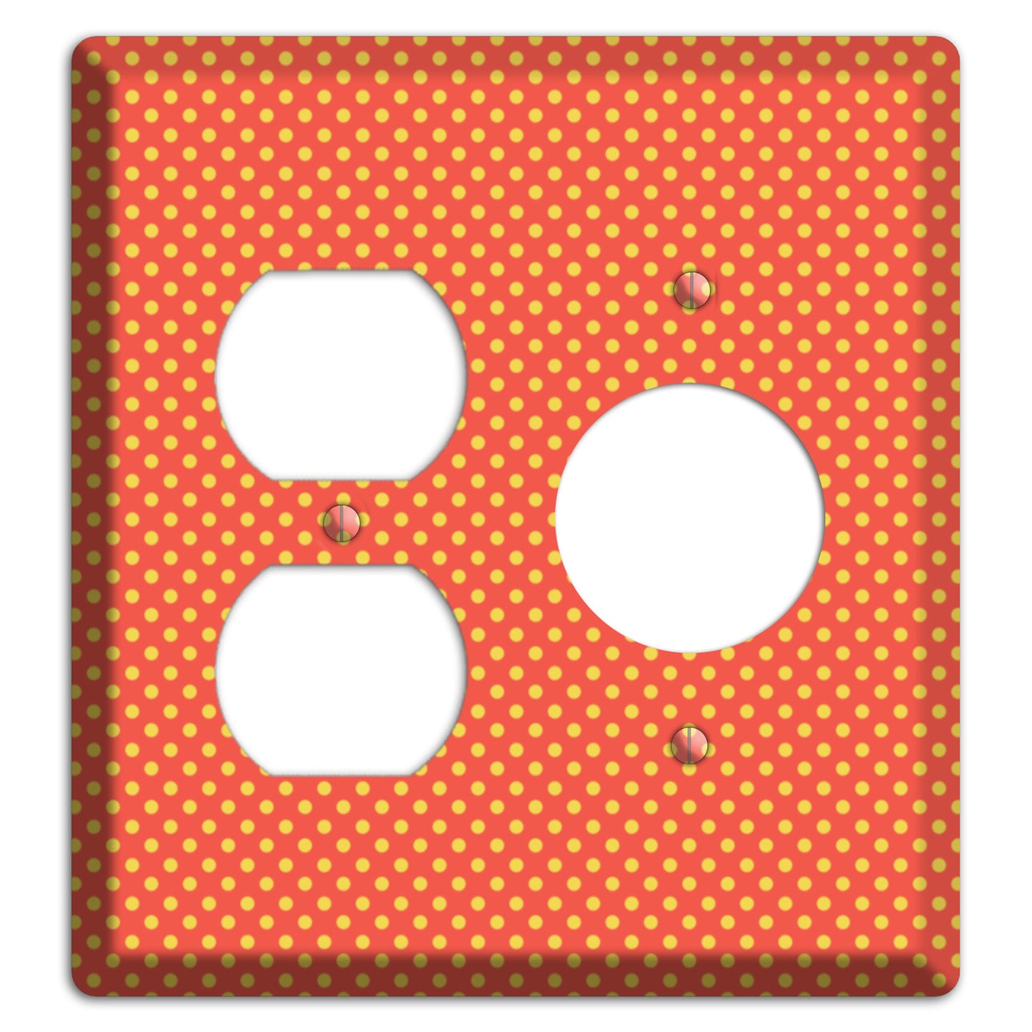 Orange Multi Tiny Polka Dots Duplex / Receptacle Wallplate
